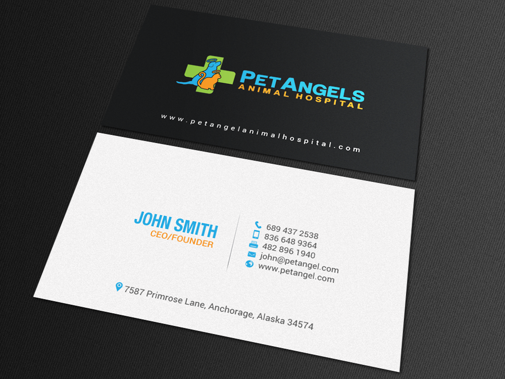 Visitenkarten-Design von chandrayaan.creative für Pet Angels Animal Hospitals | Design #19063387