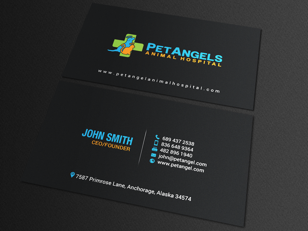 Business Card Design by chandrayaan.creative for Pet Angels Animal Hospitals | Design #19063388