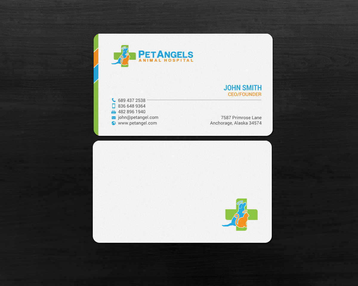 Business Card Design by chandrayaan.creative for Pet Angels Animal Hospitals | Design #19064615