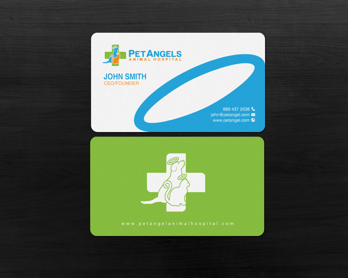 Business Card Design by chandrayaan.creative for Pet Angels Animal Hospitals | Design #19064623