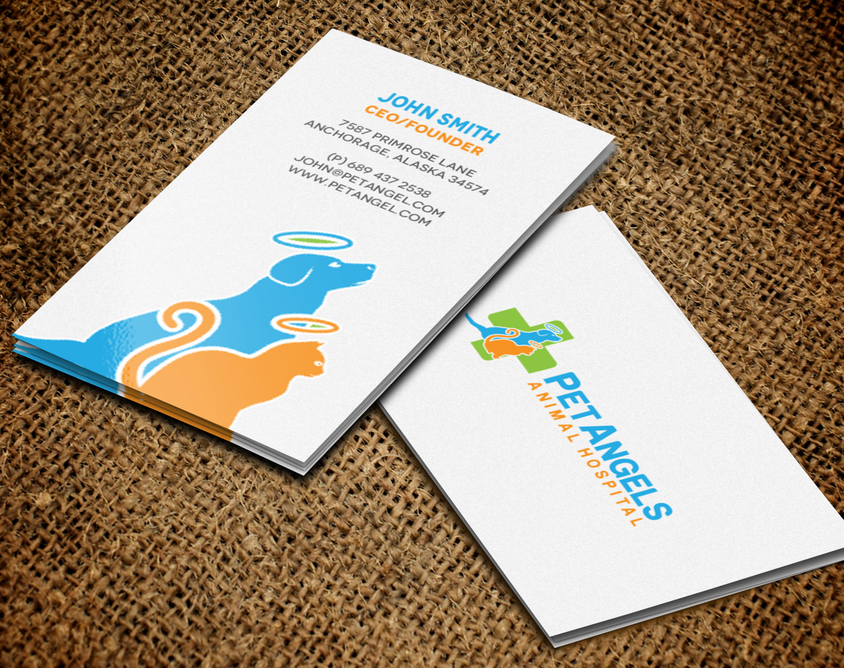 Business Card Design by chandrayaan.creative for Pet Angels Animal Hospitals | Design #19064631