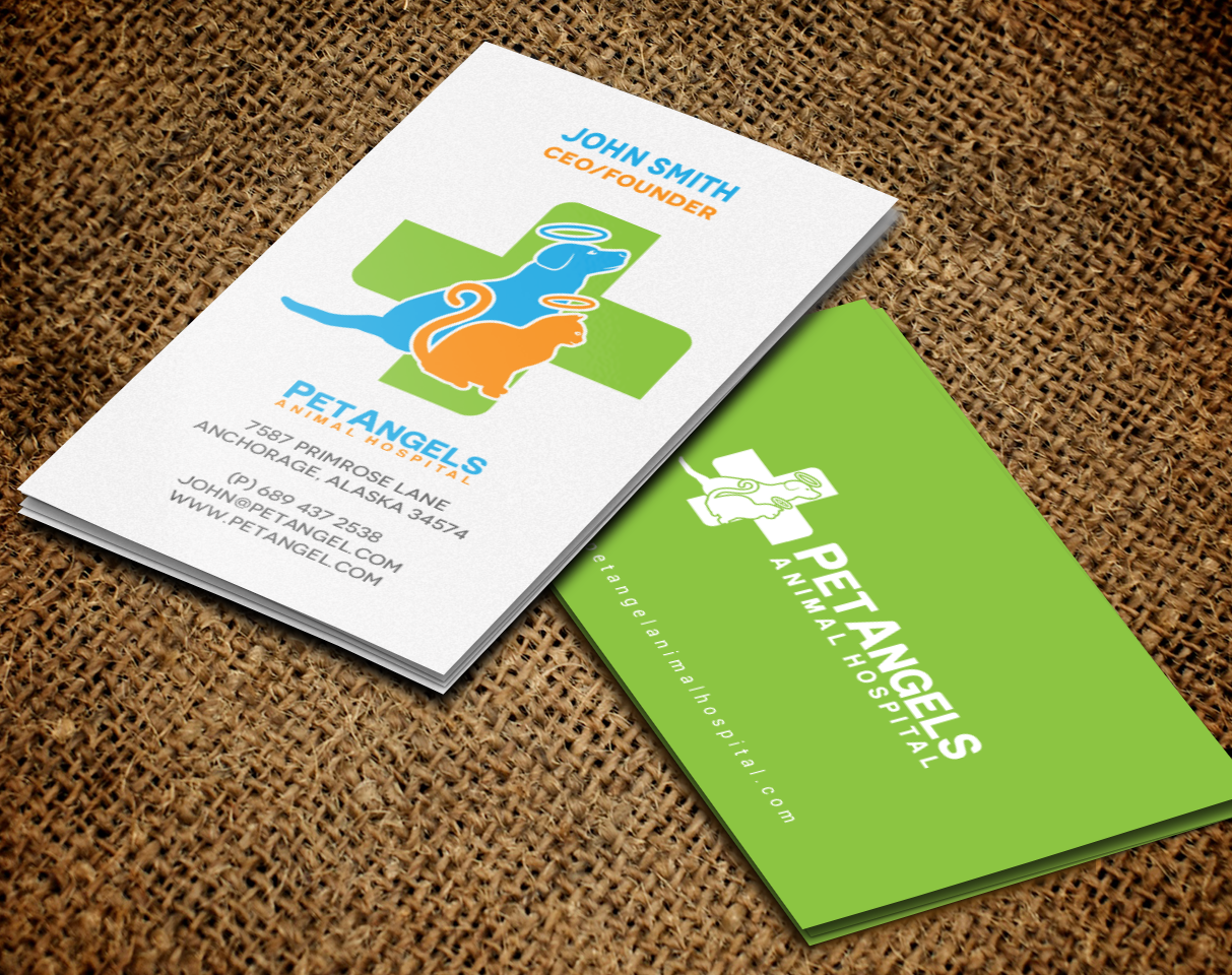 Design de Carte de Visite par chandrayaan.creative pour Pet Angels Animal Hospitals | Design #19064633