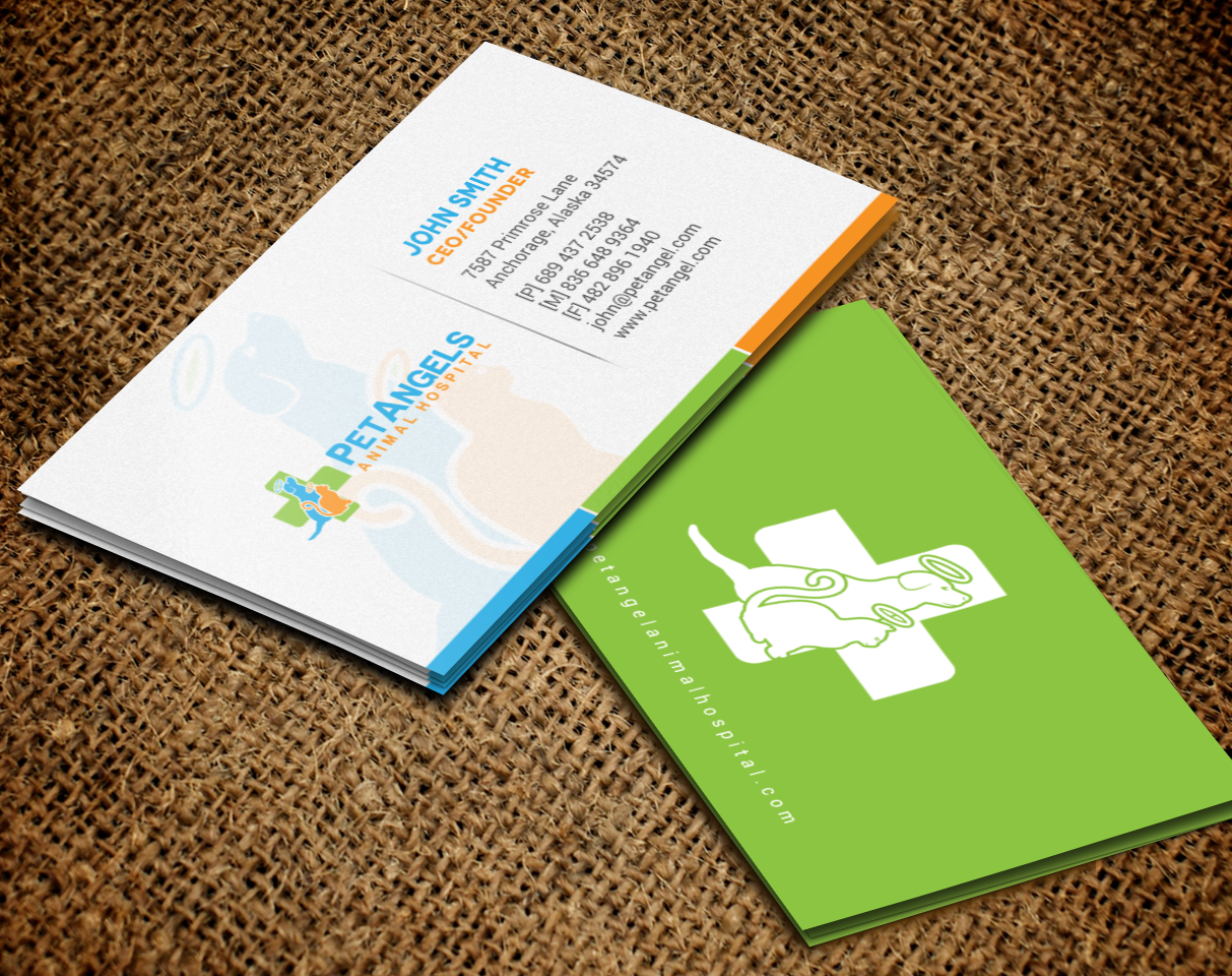 Business Card Design by chandrayaan.creative for Pet Angels Animal Hospitals | Design #19064636