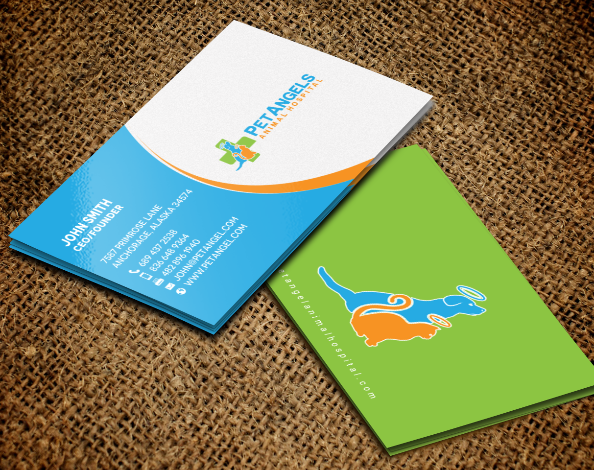 Business Card Design by chandrayaan.creative for Pet Angels Animal Hospitals | Design #19064638