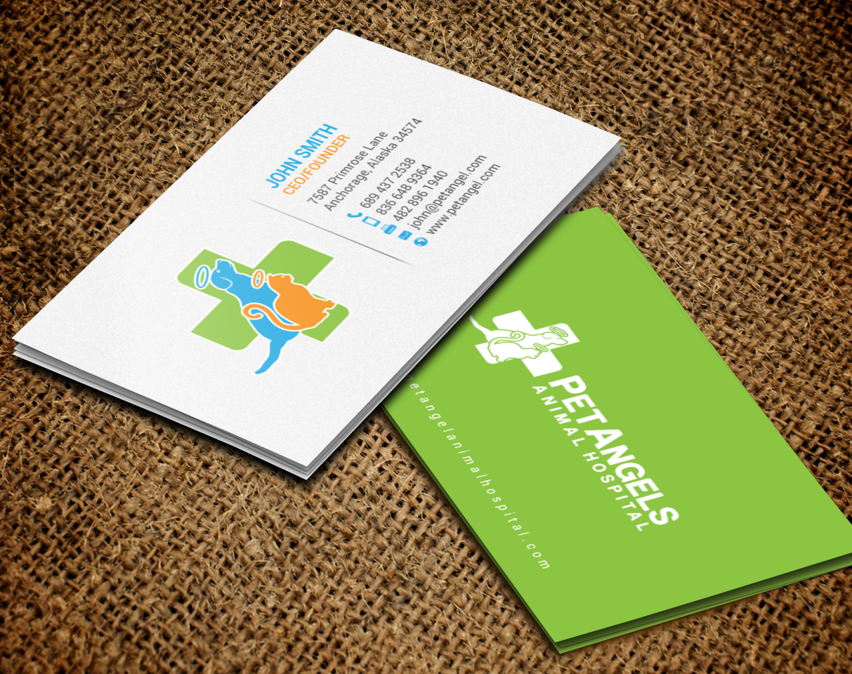 Design de Carte de Visite par chandrayaan.creative pour Pet Angels Animal Hospitals | Design #19064640