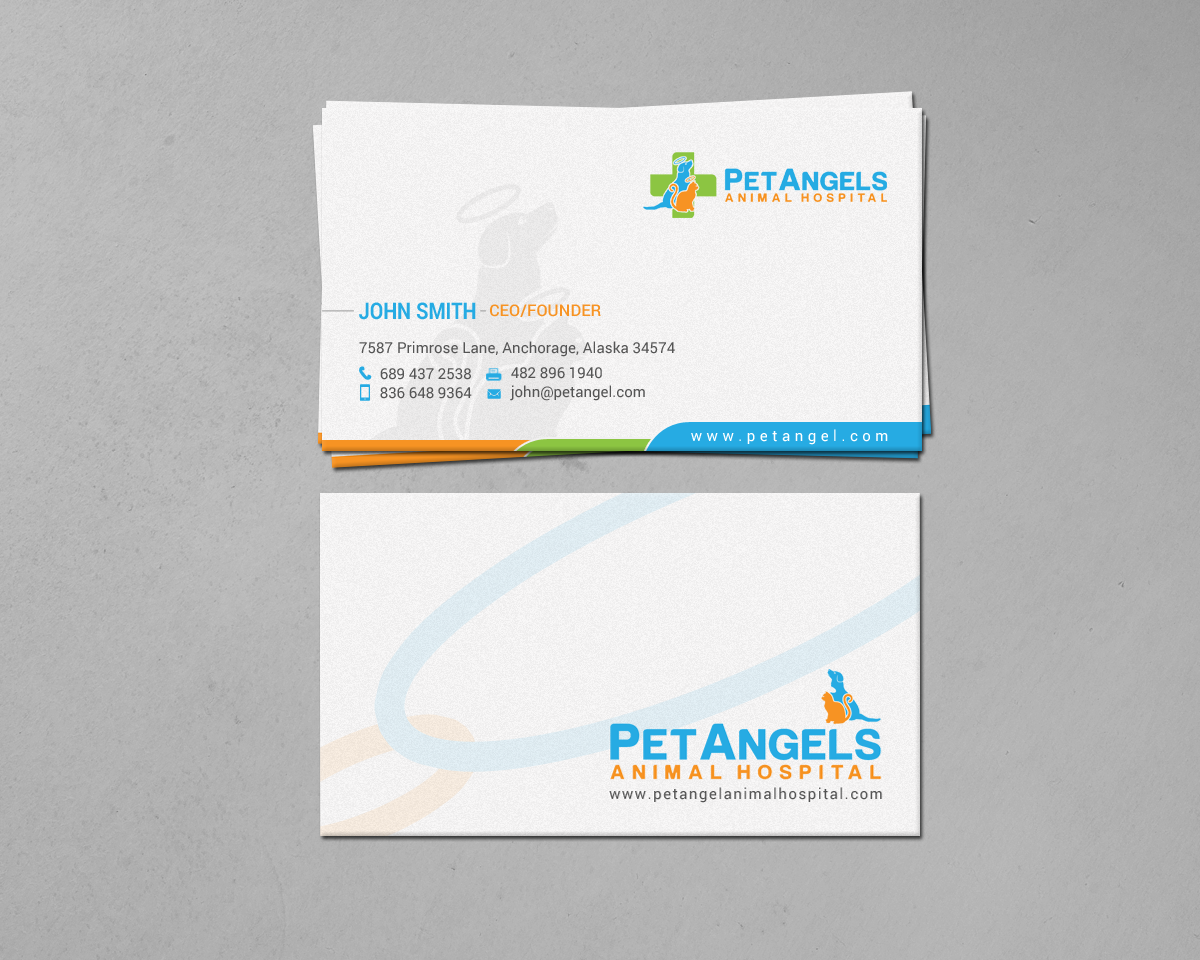 Business Card Design by chandrayaan.creative for Pet Angels Animal Hospitals | Design #19064652