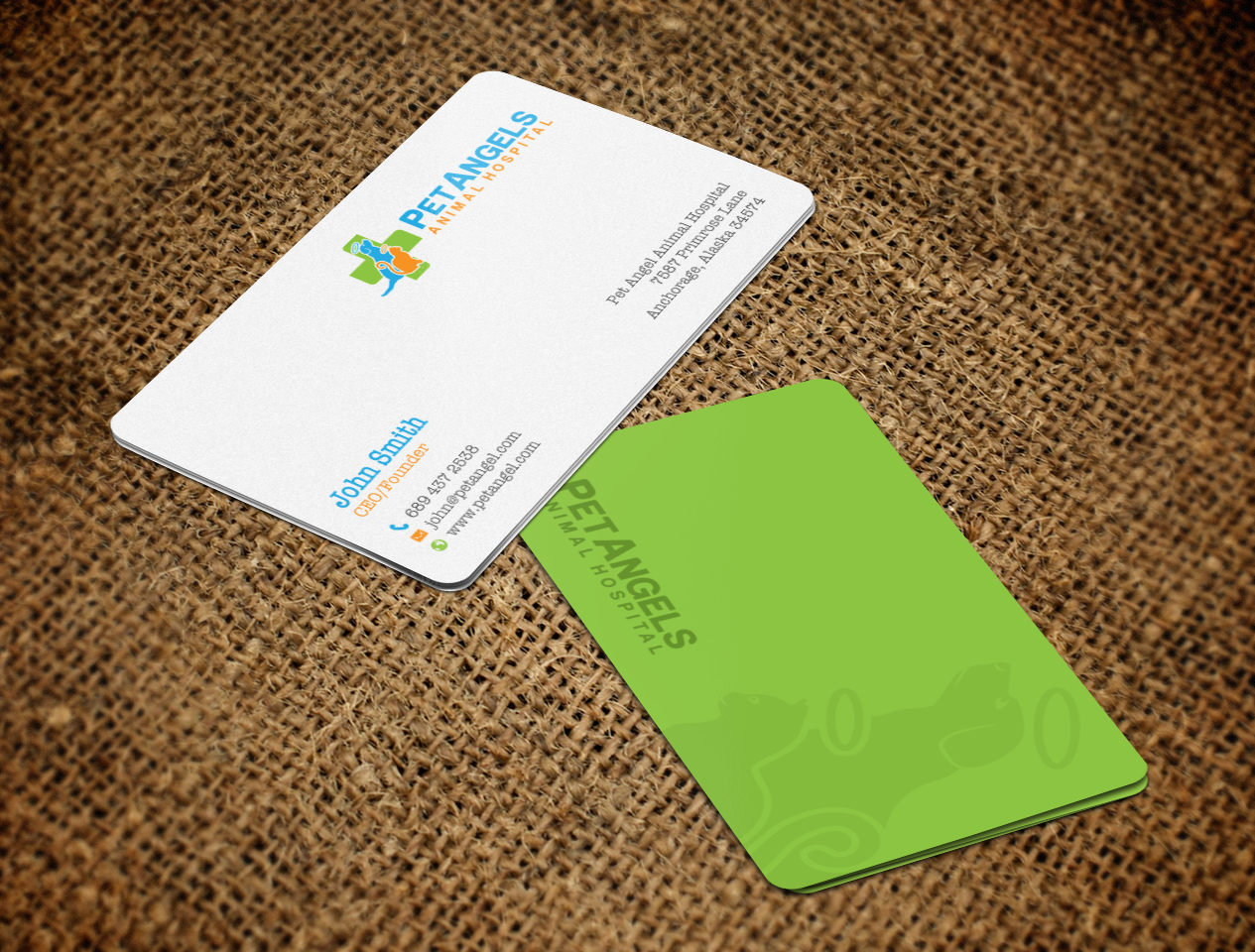 Diseño de Tarjeta de Presentación por chandrayaan.creative para Pet Angels Animal Hospitals | Diseño #19066663