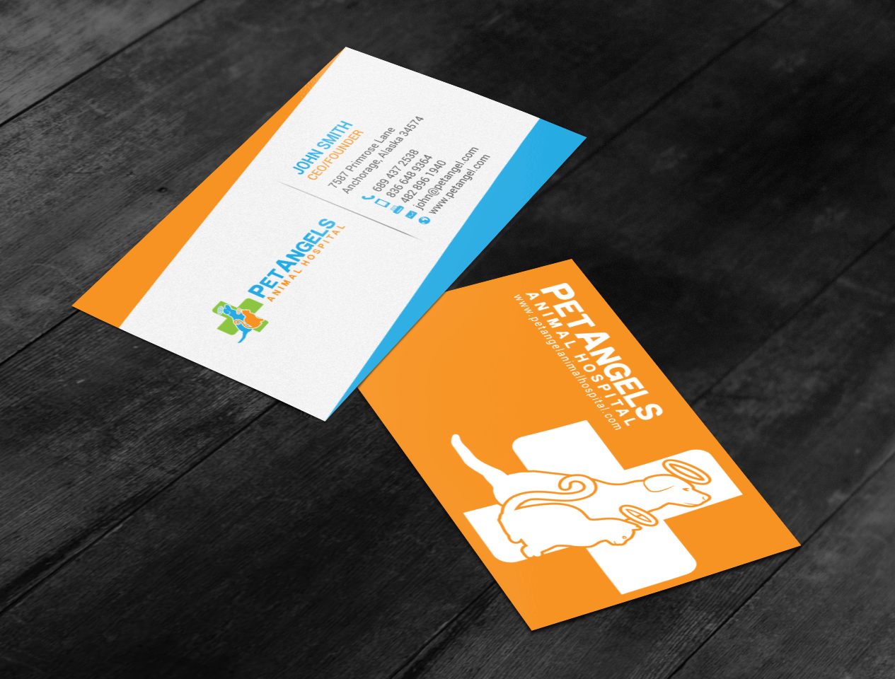 Diseño de Tarjeta de Presentación por chandrayaan.creative para Pet Angels Animal Hospitals | Diseño #19067633