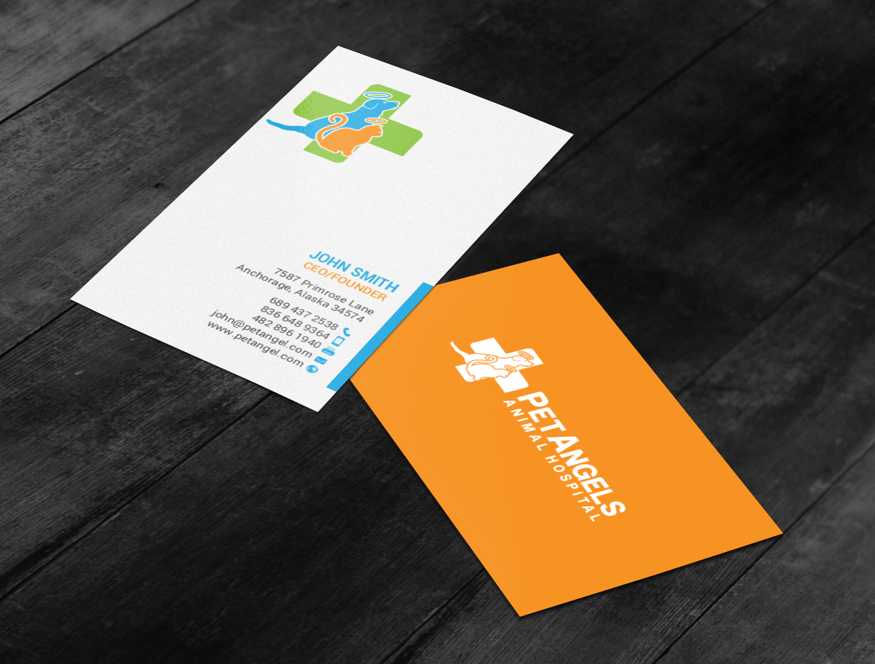 Diseño de Tarjeta de Presentación por chandrayaan.creative para Pet Angels Animal Hospitals | Diseño #19067634