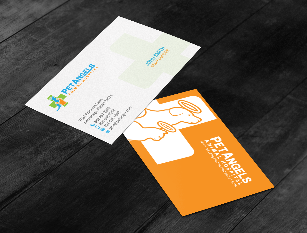 Diseño de Tarjeta de Presentación por chandrayaan.creative para Pet Angels Animal Hospitals | Diseño #19067645