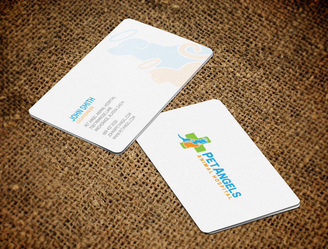 Business Card Design by chandrayaan.creative for Pet Angels Animal Hospitals | Design #19067646