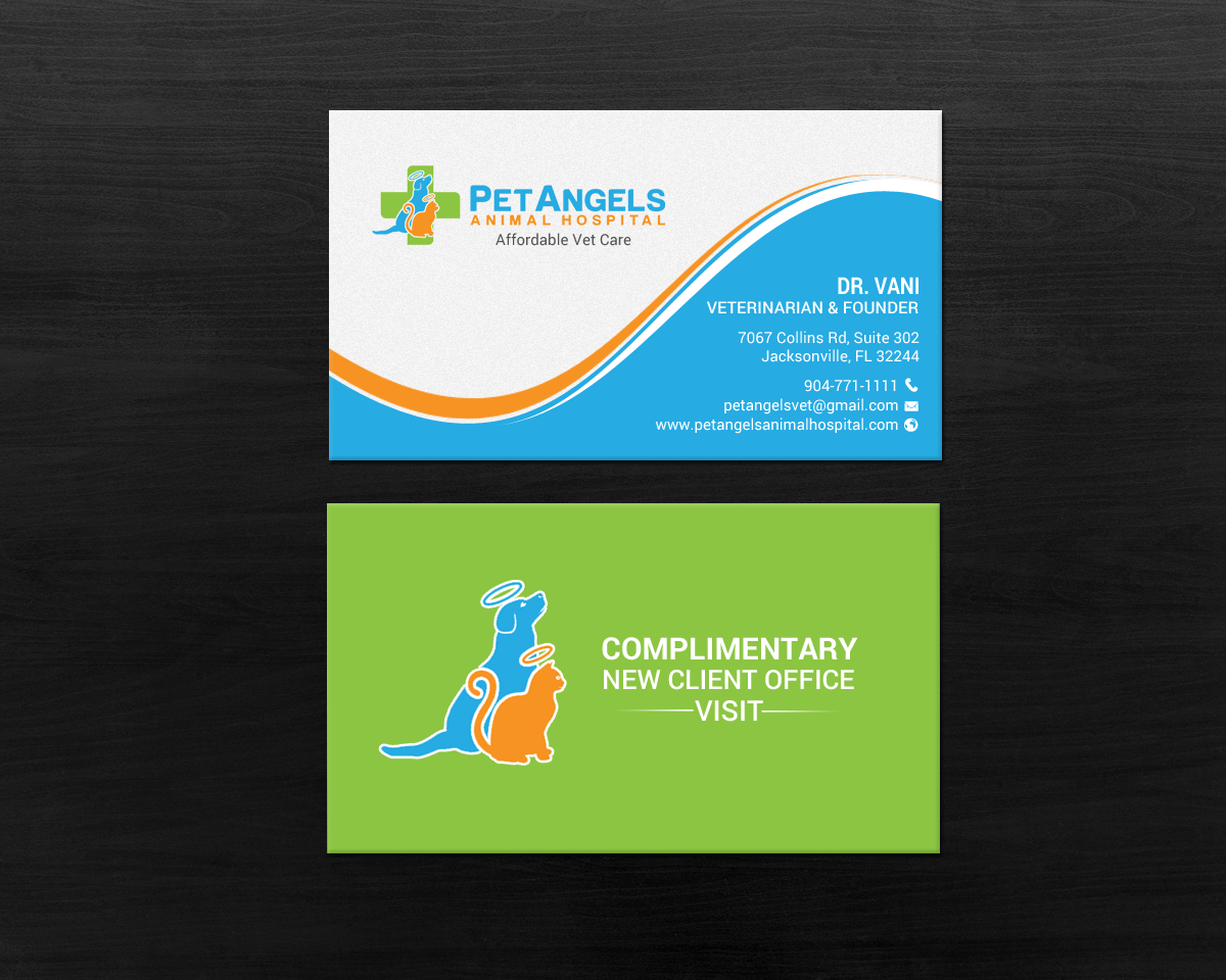 Business Card Design by chandrayaan.creative for Pet Angels Animal Hospitals | Design #19068219
