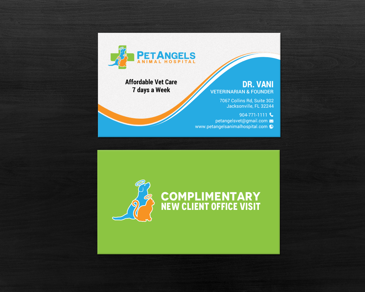 Visitenkarten-Design von chandrayaan.creative für Pet Angels Animal Hospitals | Design #19072241