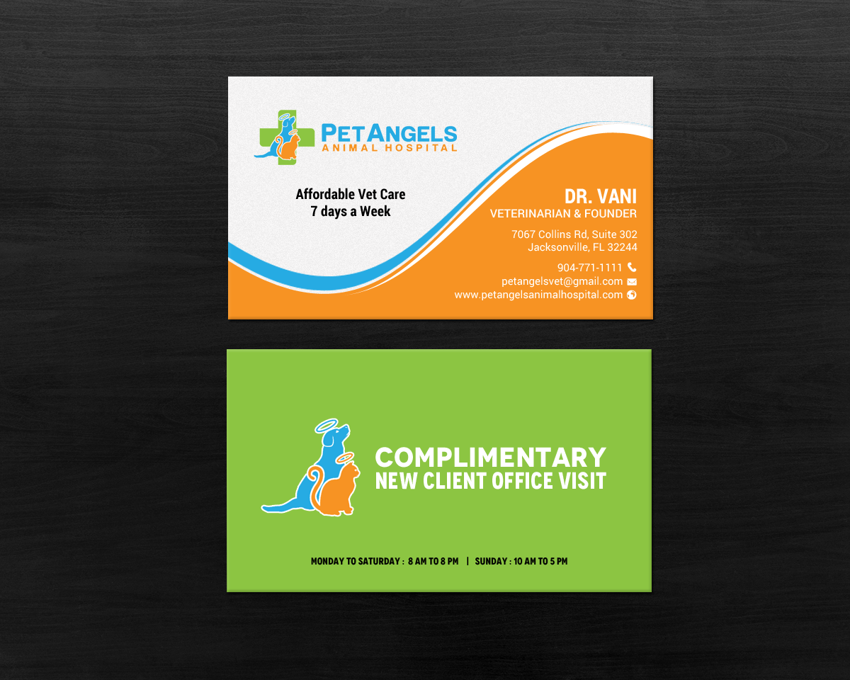 Business Card Design by chandrayaan.creative for Pet Angels Animal Hospitals | Design #19115033