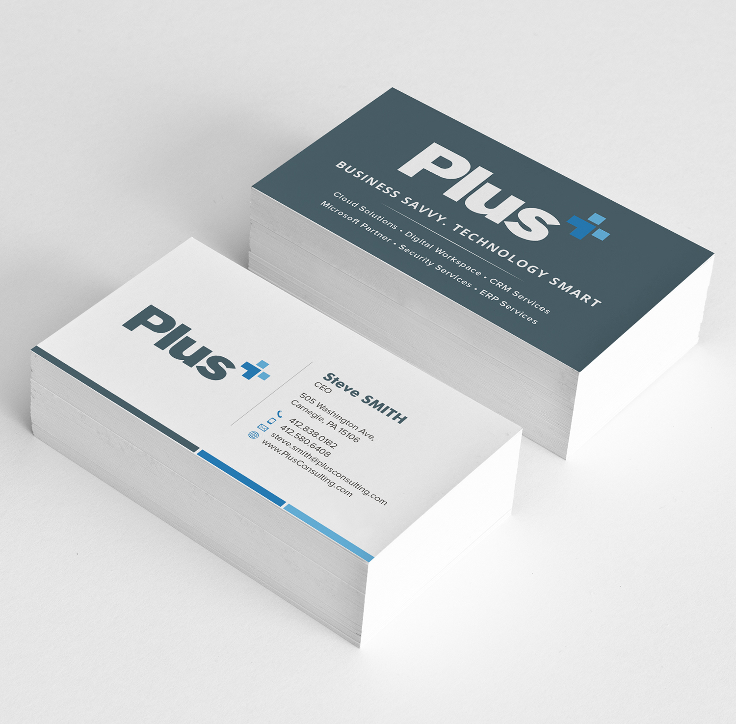 Business Card Design by Tilt for Plus Consulting | Design #19255125