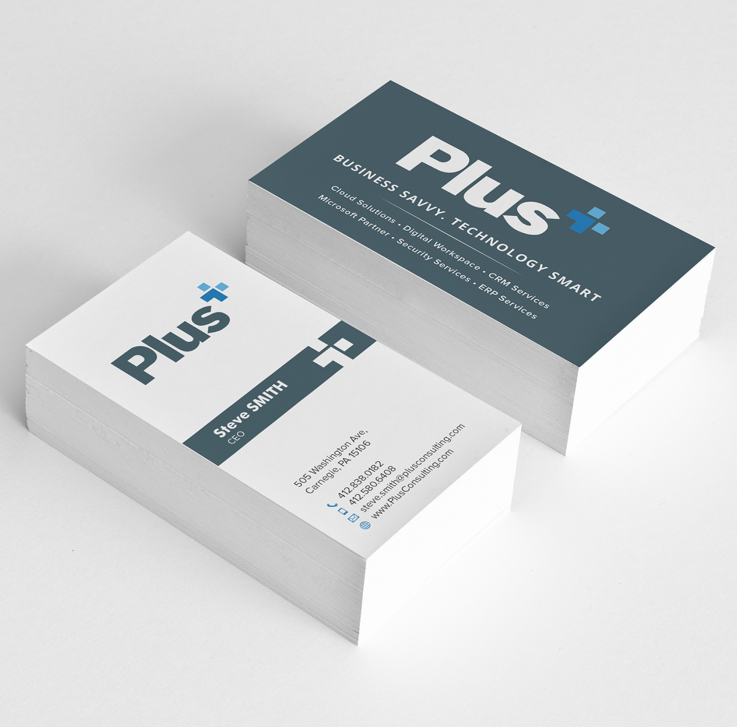 Design de Carte de Visite par Tilt pour Plus Consulting | Design #19255142