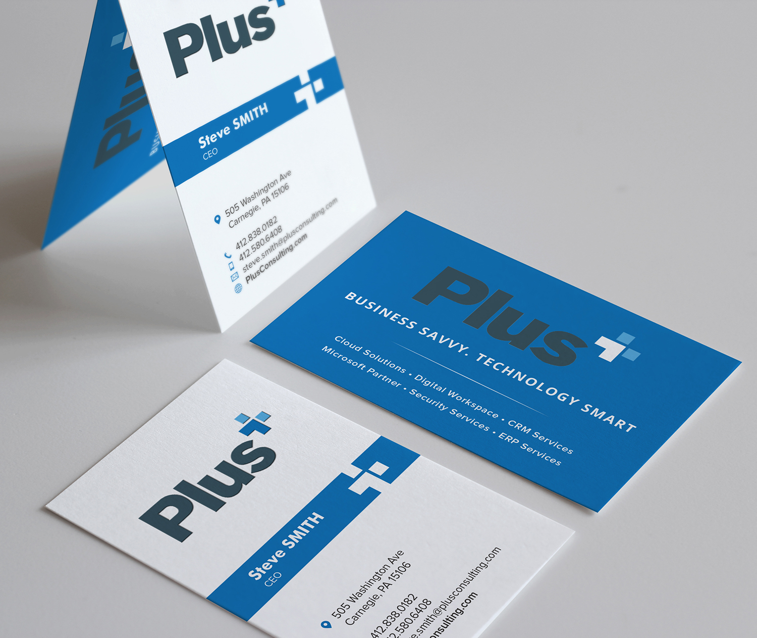 Diseño de Tarjeta de Presentación por Tilt para Plus Consulting | Diseño #19257349