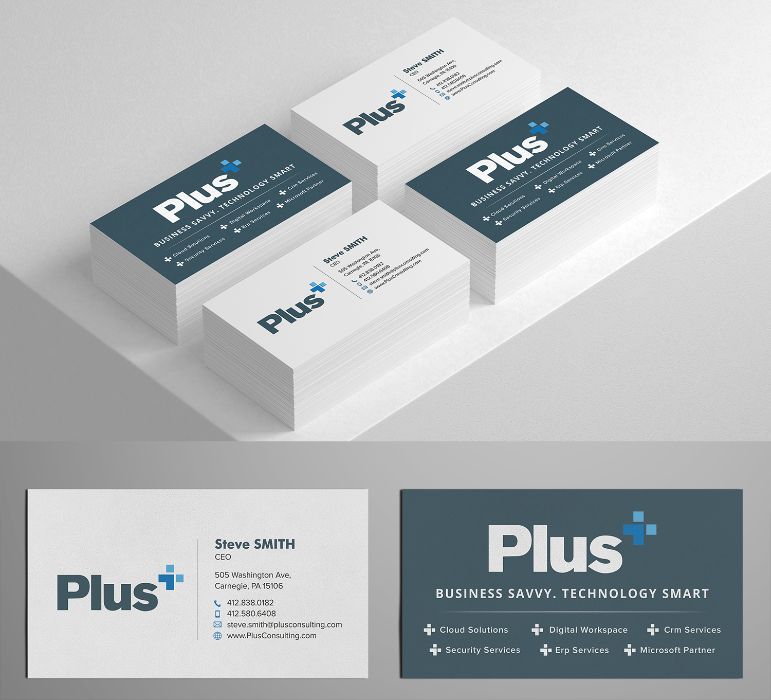 Diseño de Tarjeta de Presentación por Tilt para Plus Consulting | Diseño #19274322