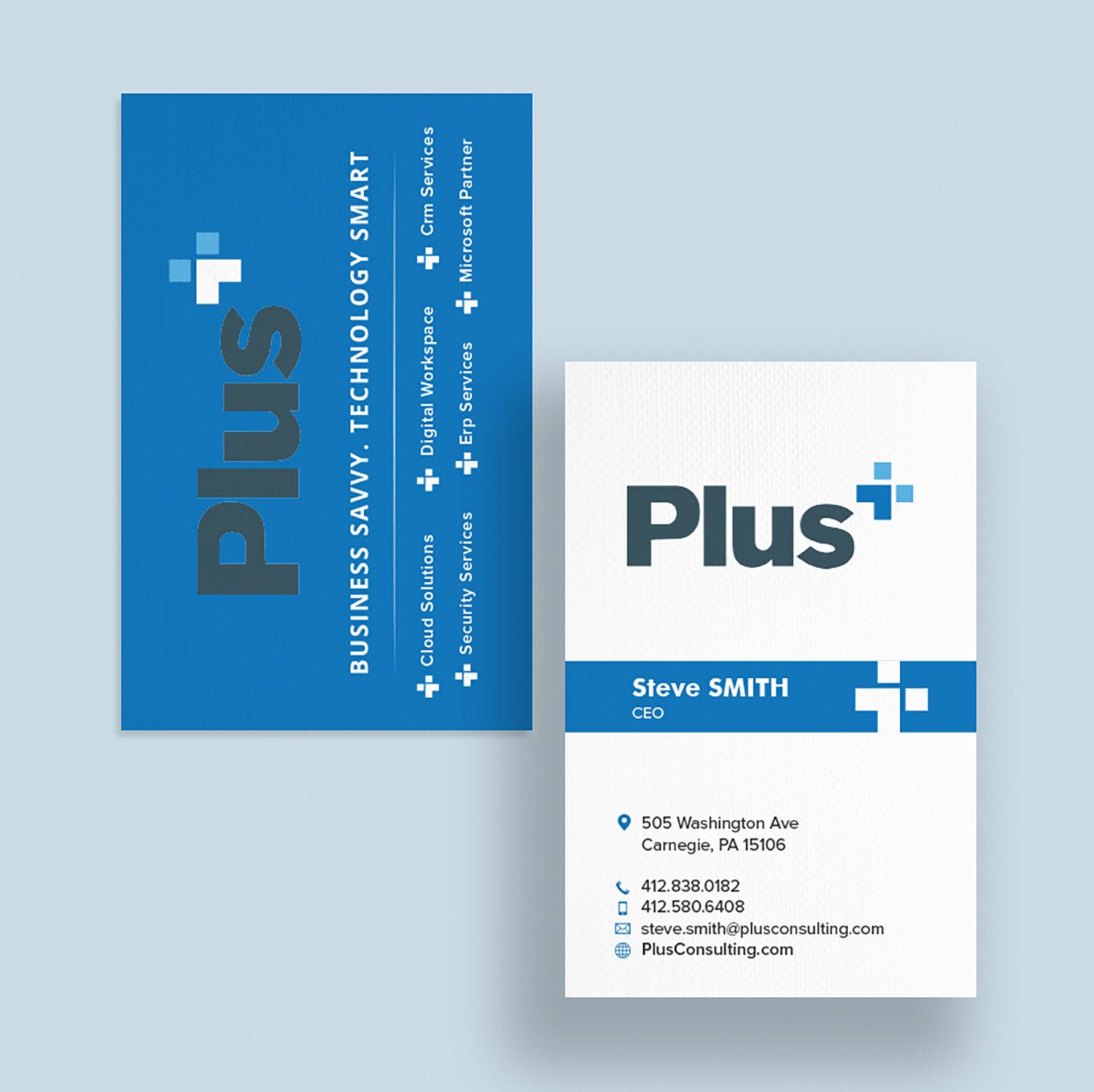 Design de Carte de Visite par Tilt pour Plus Consulting | Design #19274408