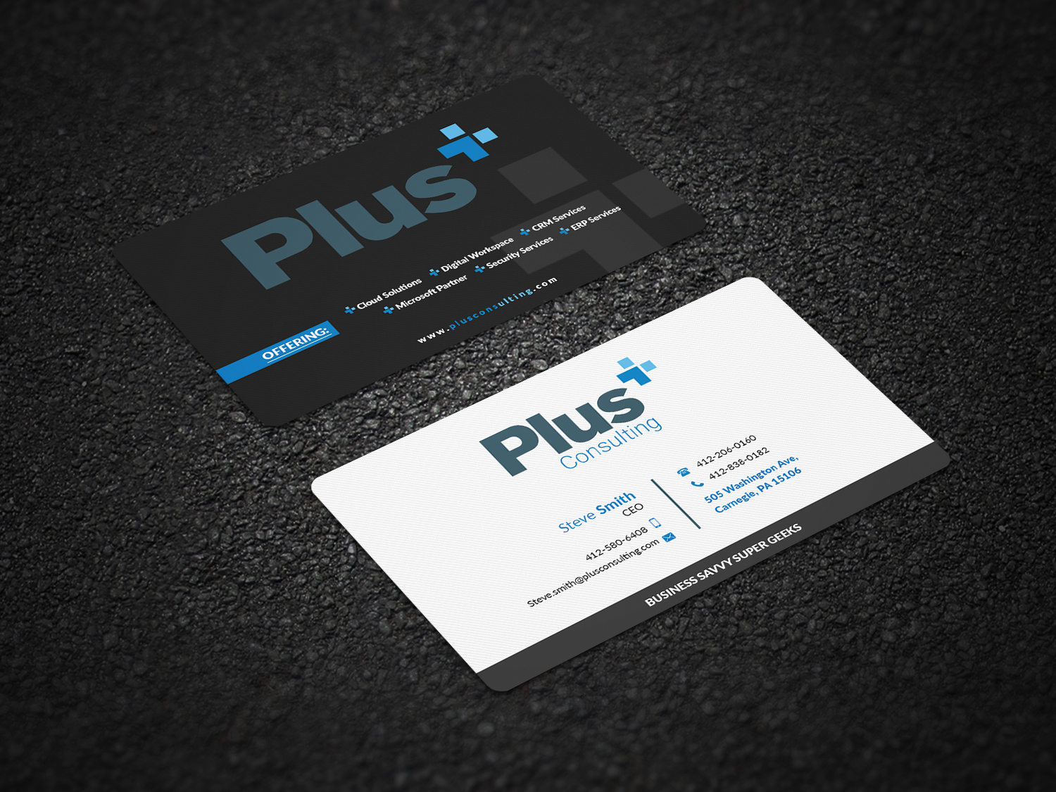Business Card Design by Pointless Pixels India for Plus Consulting | Design #19249511