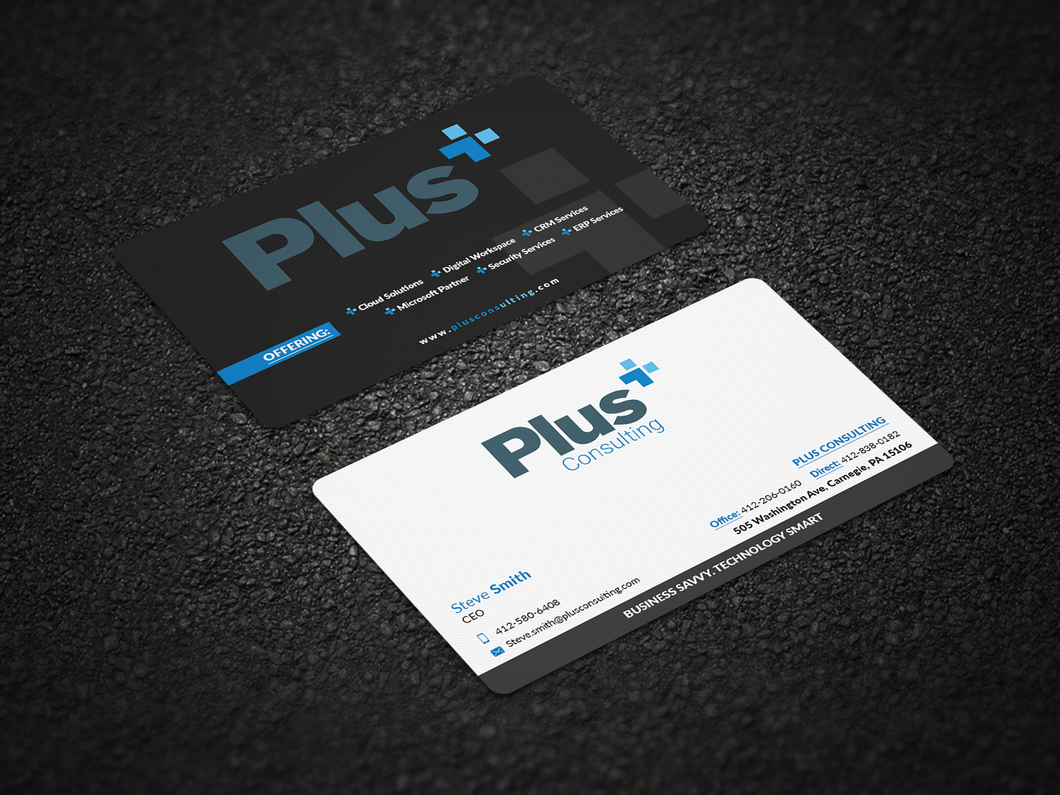 Visitenkarten-Design von Pointless Pixels India für Plus Consulting | Design #19249610