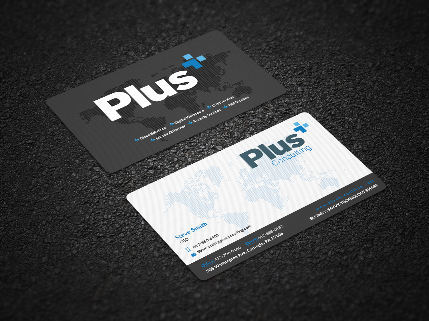 Business Card Design by Pointless Pixels India for Plus Consulting | Design #19249787