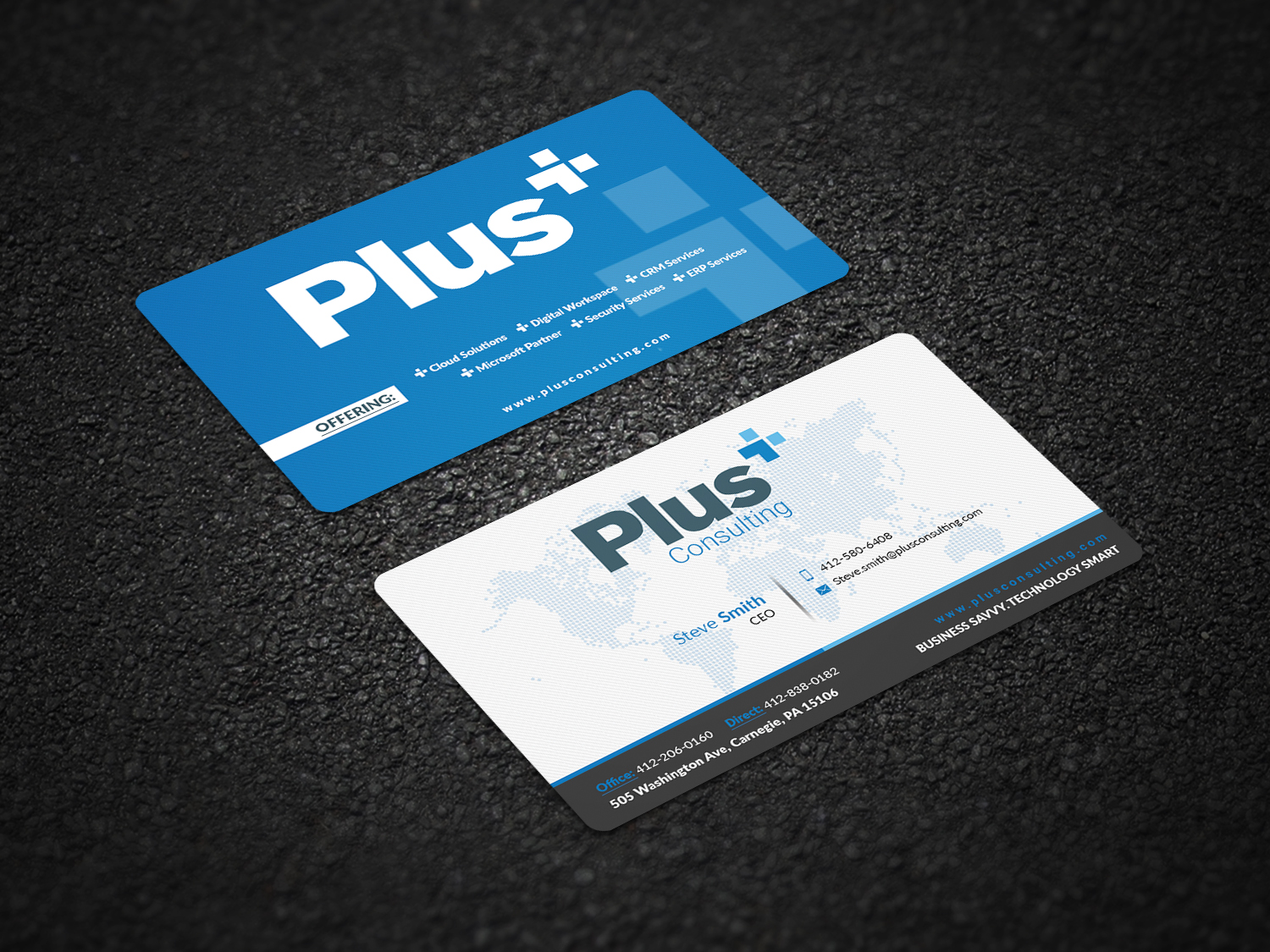 Business Card Design by Pointless Pixels India for Plus Consulting | Design #19250159