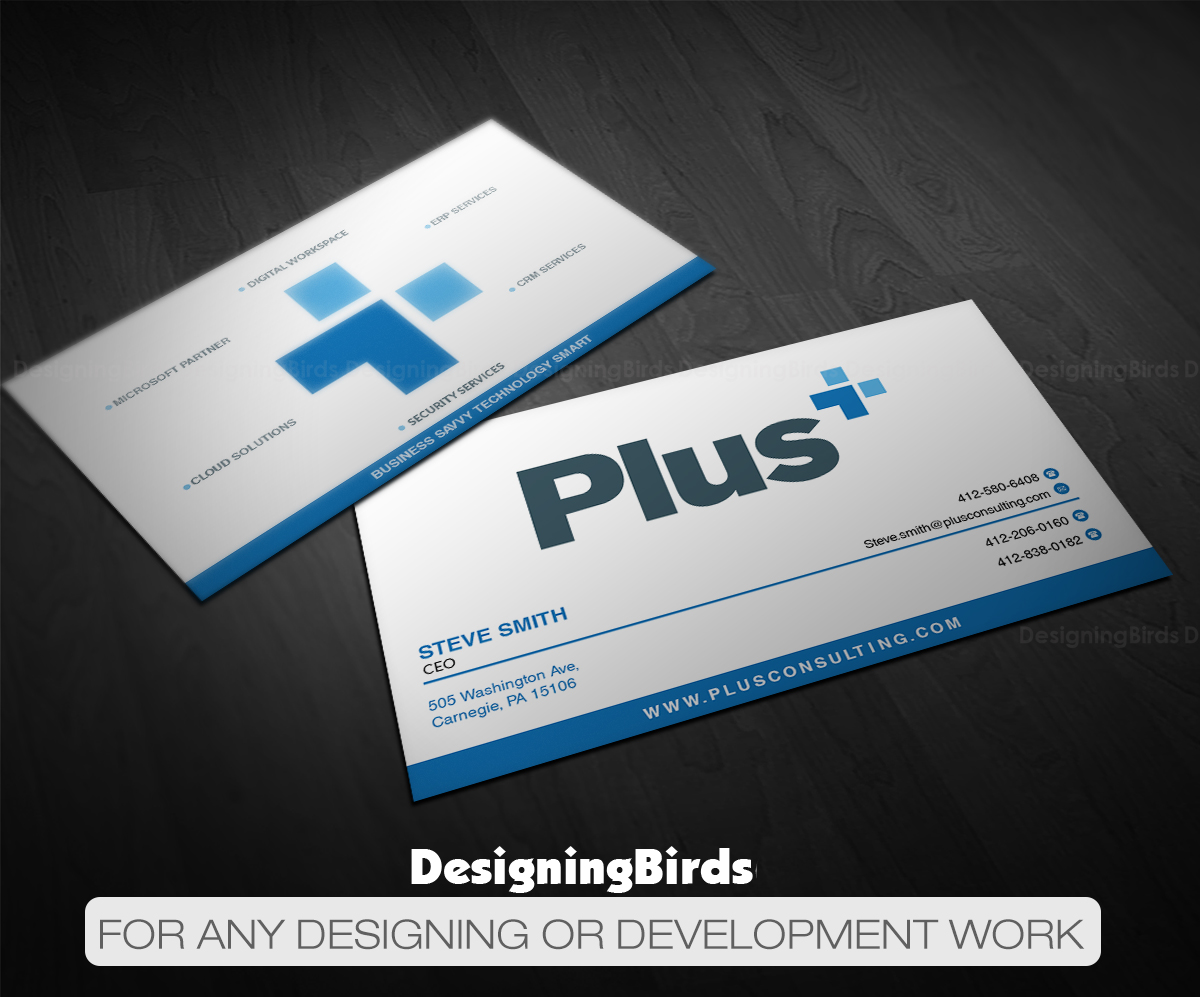 Business Card Design by Designing Birds for Plus Consulting | Design #19250947