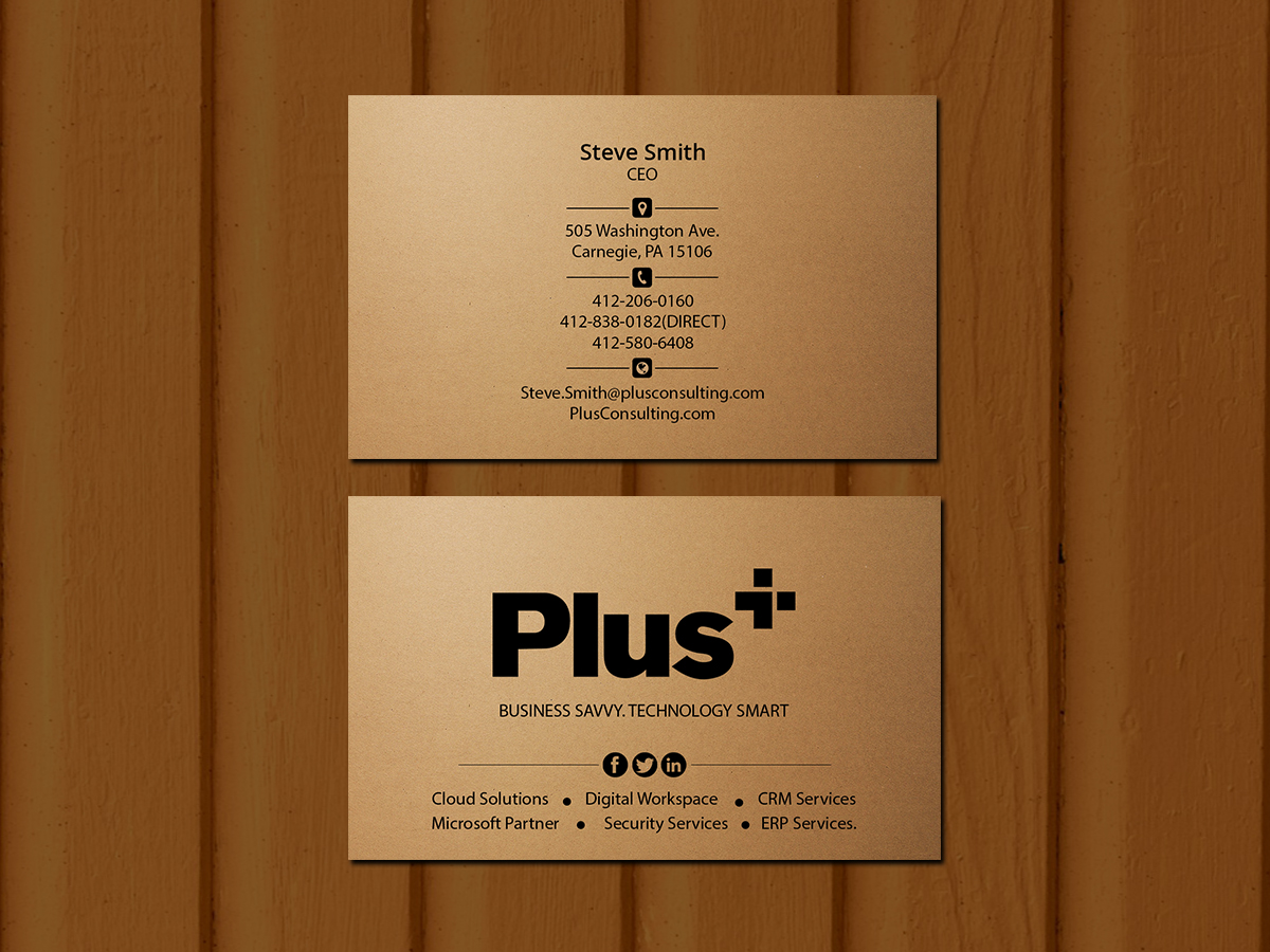 Business Card Design by Creations Box 2015 for Plus Consulting | Design #19254761