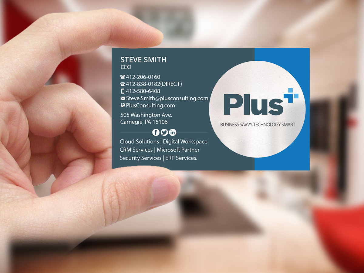 Design de Carte de Visite par Creations Box 2015 pour Plus Consulting | Design #19254770