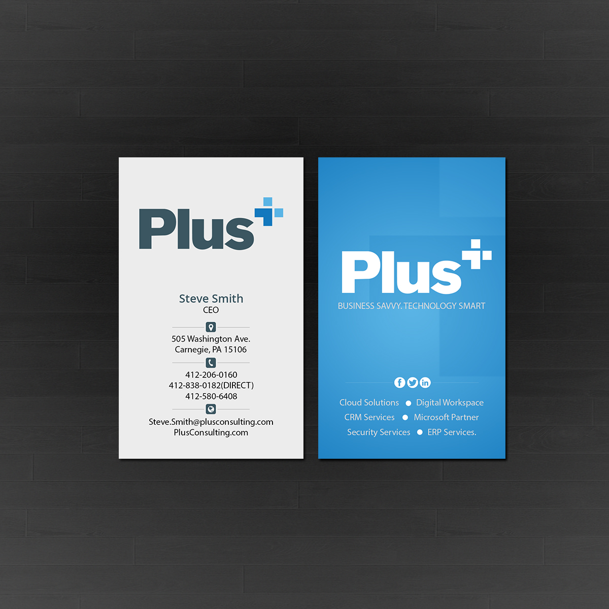 Business Card Design by Creations Box 2015 for Plus Consulting | Design #19254771