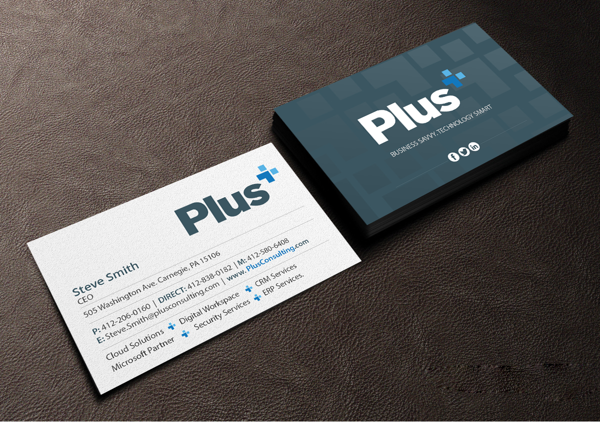 Business Card Design by Creations Box 2015 for Plus Consulting | Design #19254795