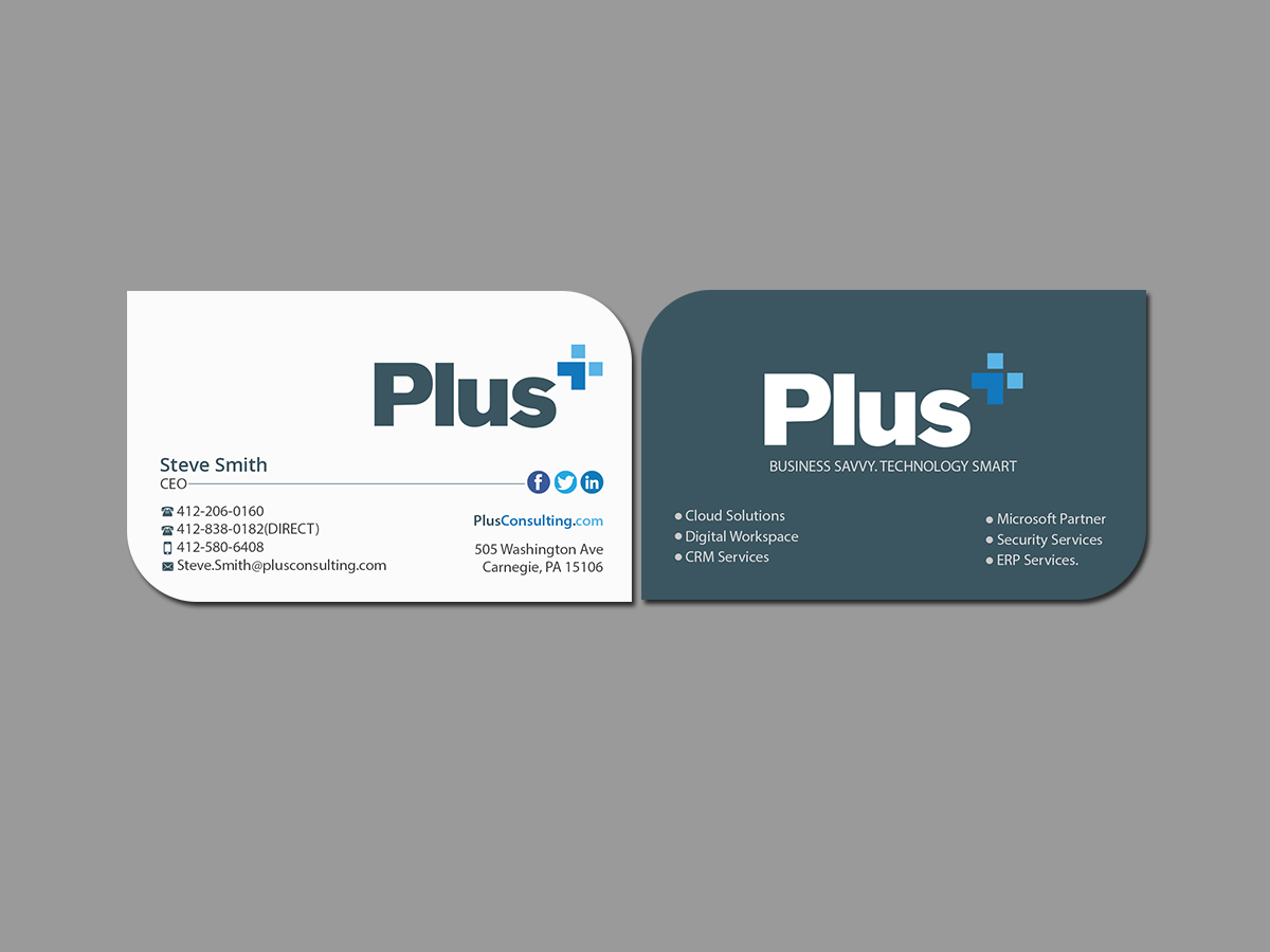 Business Card Design by Creations Box 2015 for Plus Consulting | Design #19254874