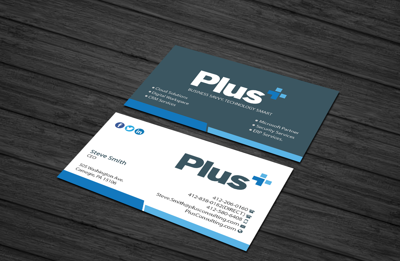 Business Card Design by Creations Box 2015 for Plus Consulting | Design #19254875