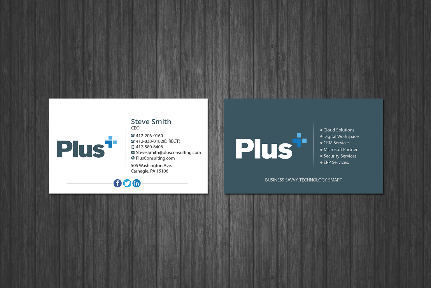 Design de Carte de Visite par Creations Box 2015 pour Plus Consulting | Design #19254884