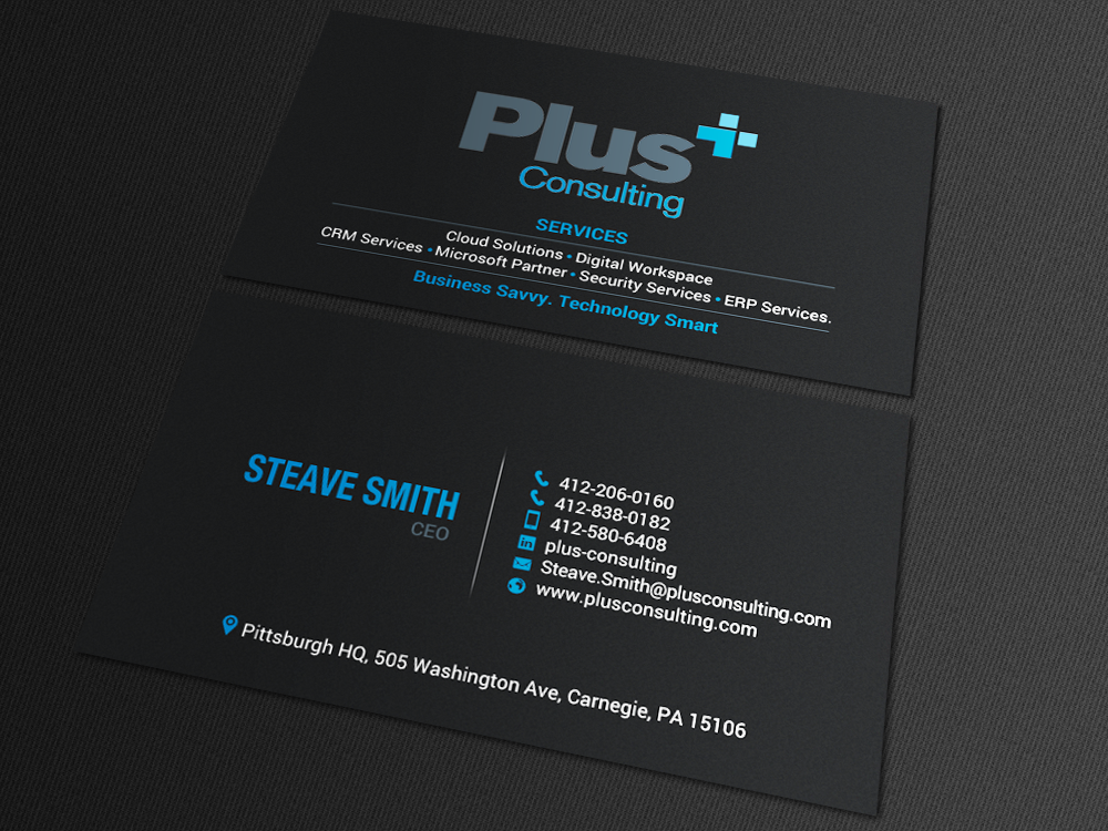 Business Card Design by chandrayaan.creative for Plus Consulting | Design #19249452