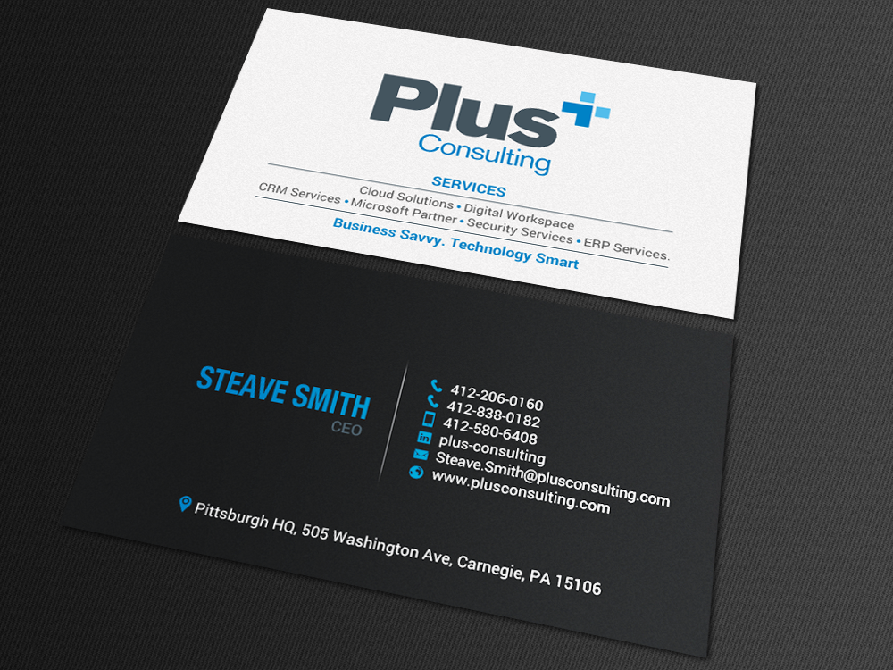 Business Card Design by chandrayaan.creative for Plus Consulting | Design #19249459
