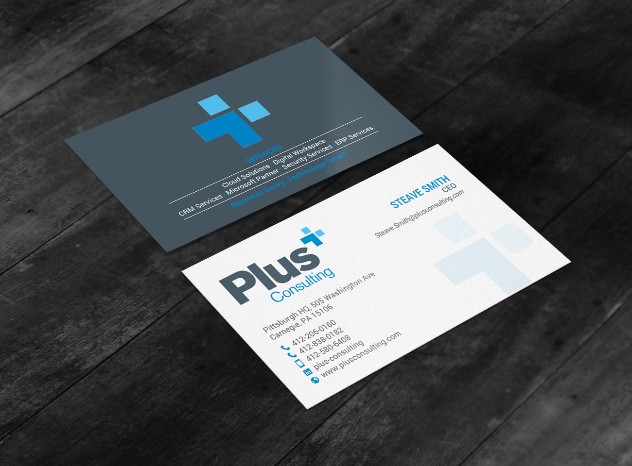 Diseño de Tarjeta de Presentación por chandrayaan.creative para Plus Consulting | Diseño #19249462