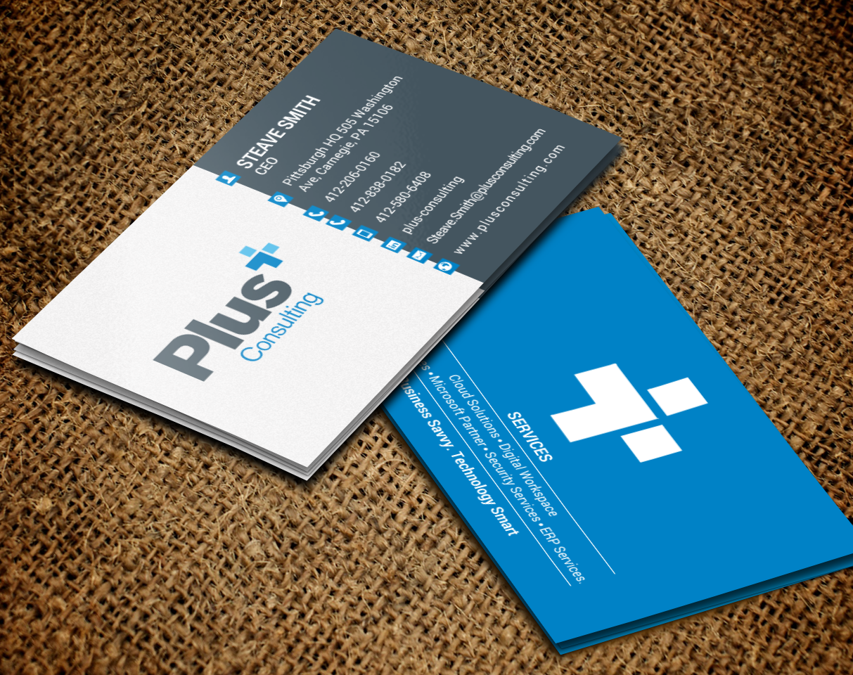 Design de Carte de Visite par chandrayaan.creative pour Plus Consulting | Design #19251283