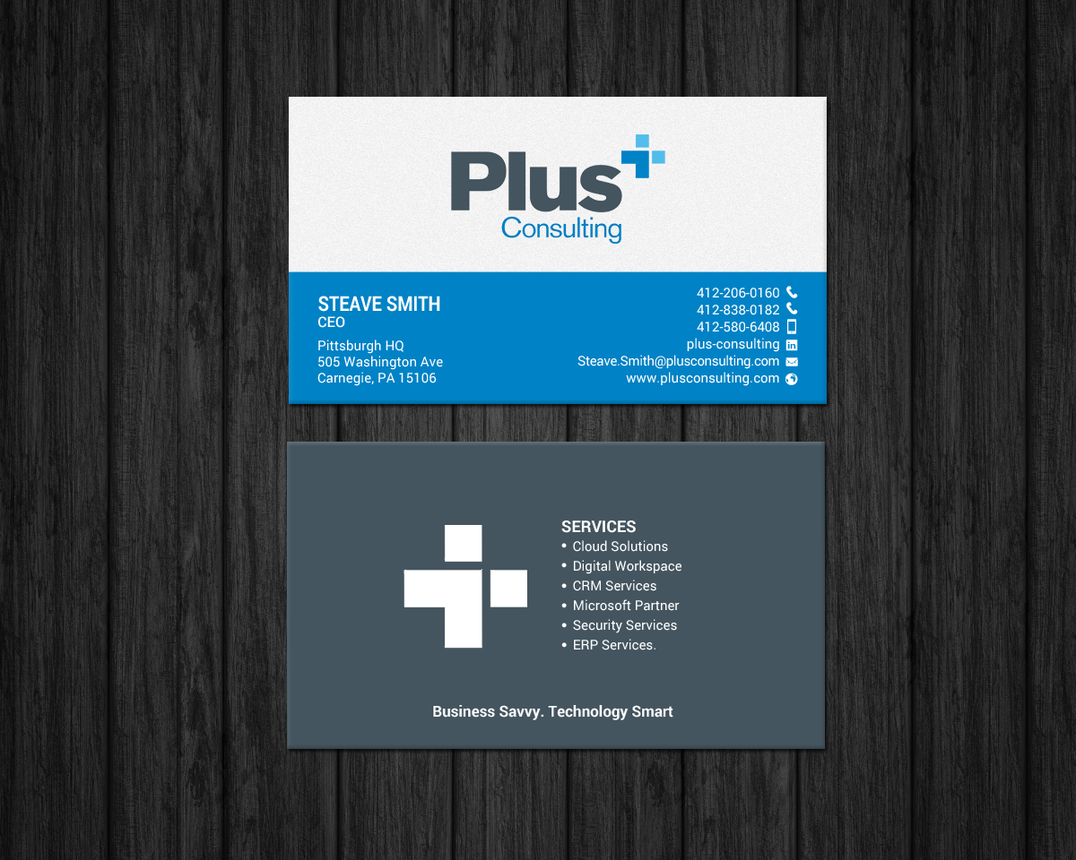 Diseño de Tarjeta de Presentación por chandrayaan.creative para Plus Consulting | Diseño #19251286