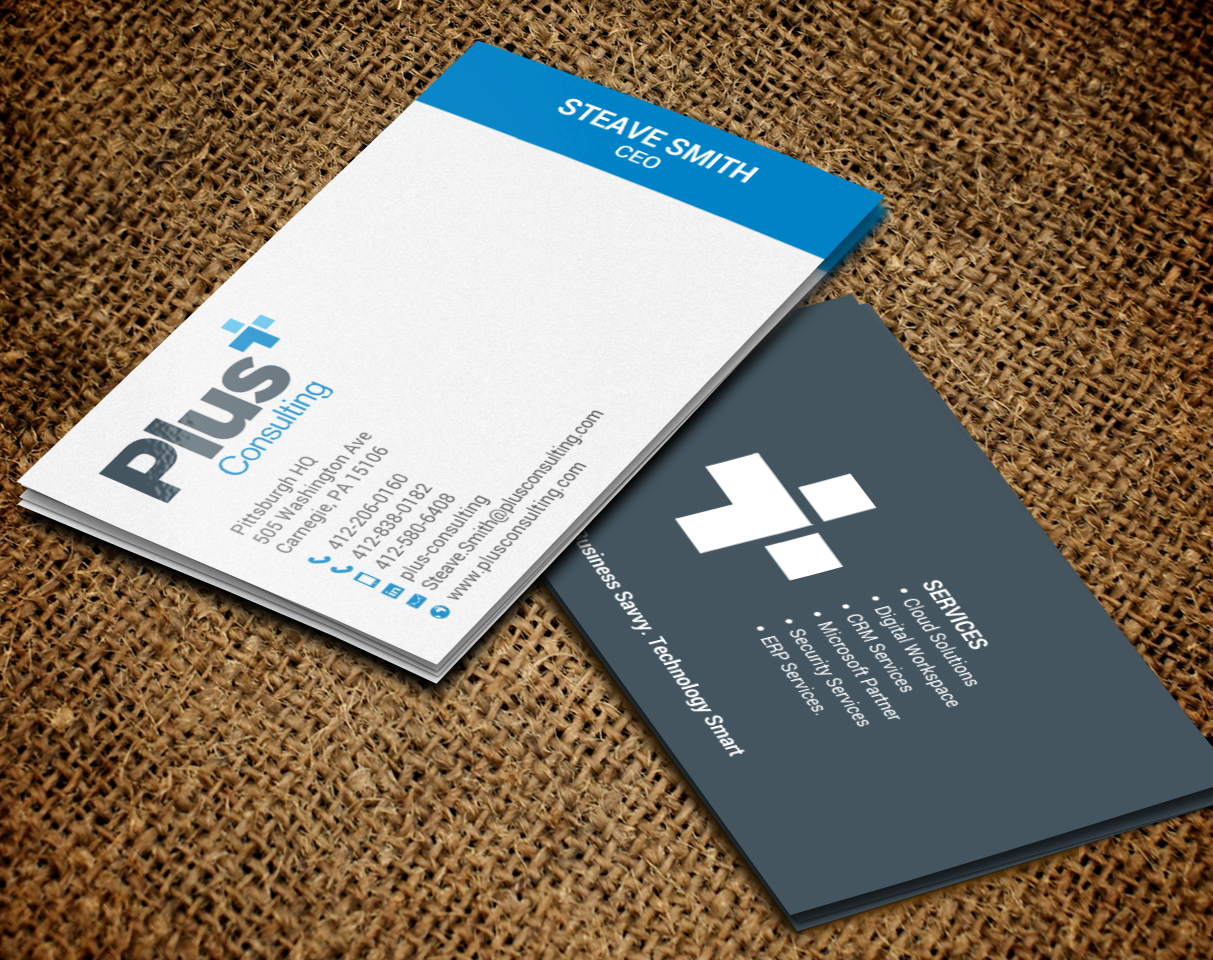 Design de Carte de Visite par chandrayaan.creative pour Plus Consulting | Design #19251293