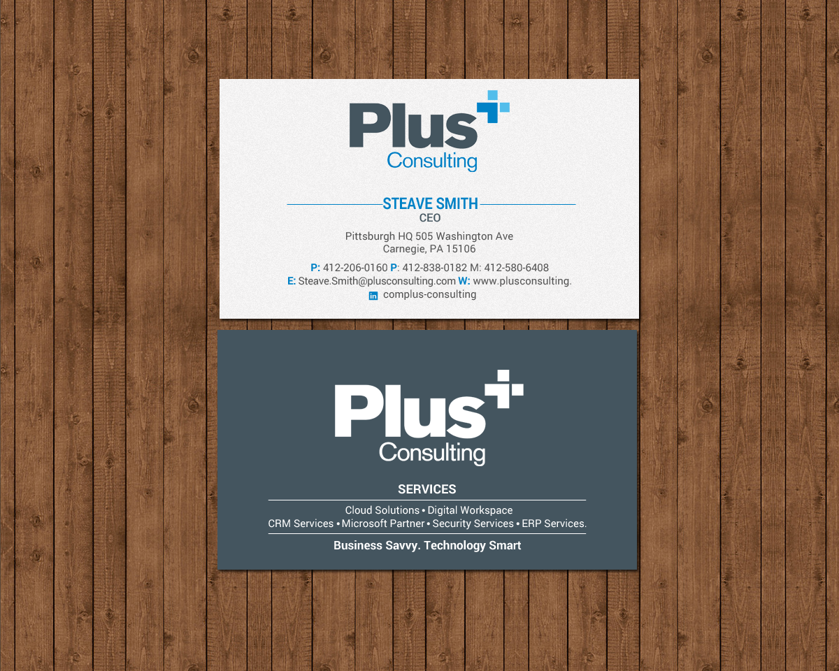 Diseño de Tarjeta de Presentación por chandrayaan.creative para Plus Consulting | Diseño #19251308