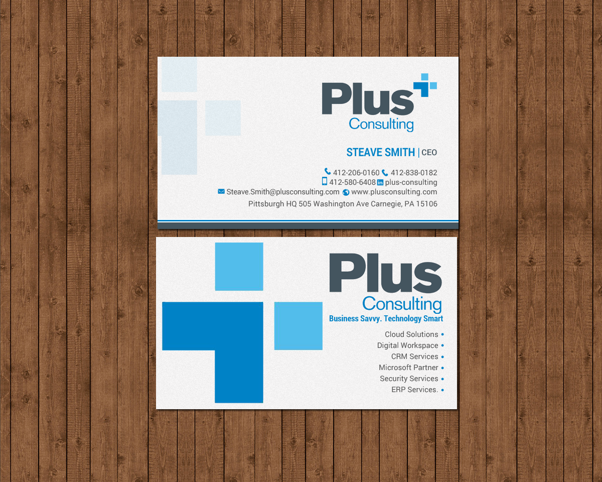 Diseño de Tarjeta de Presentación por chandrayaan.creative para Plus Consulting | Diseño #19251309