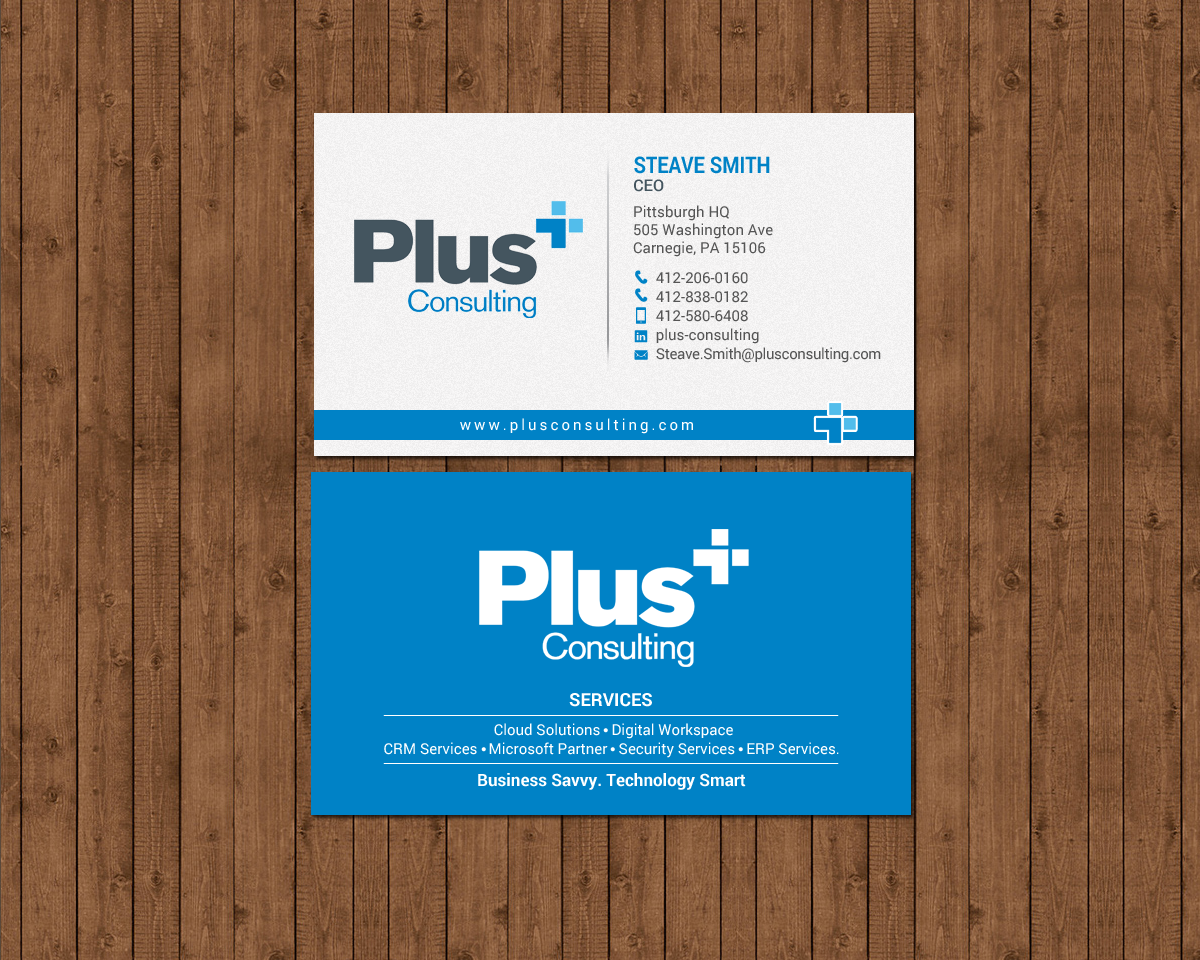 Diseño de Tarjeta de Presentación por chandrayaan.creative para Plus Consulting | Diseño #19251310