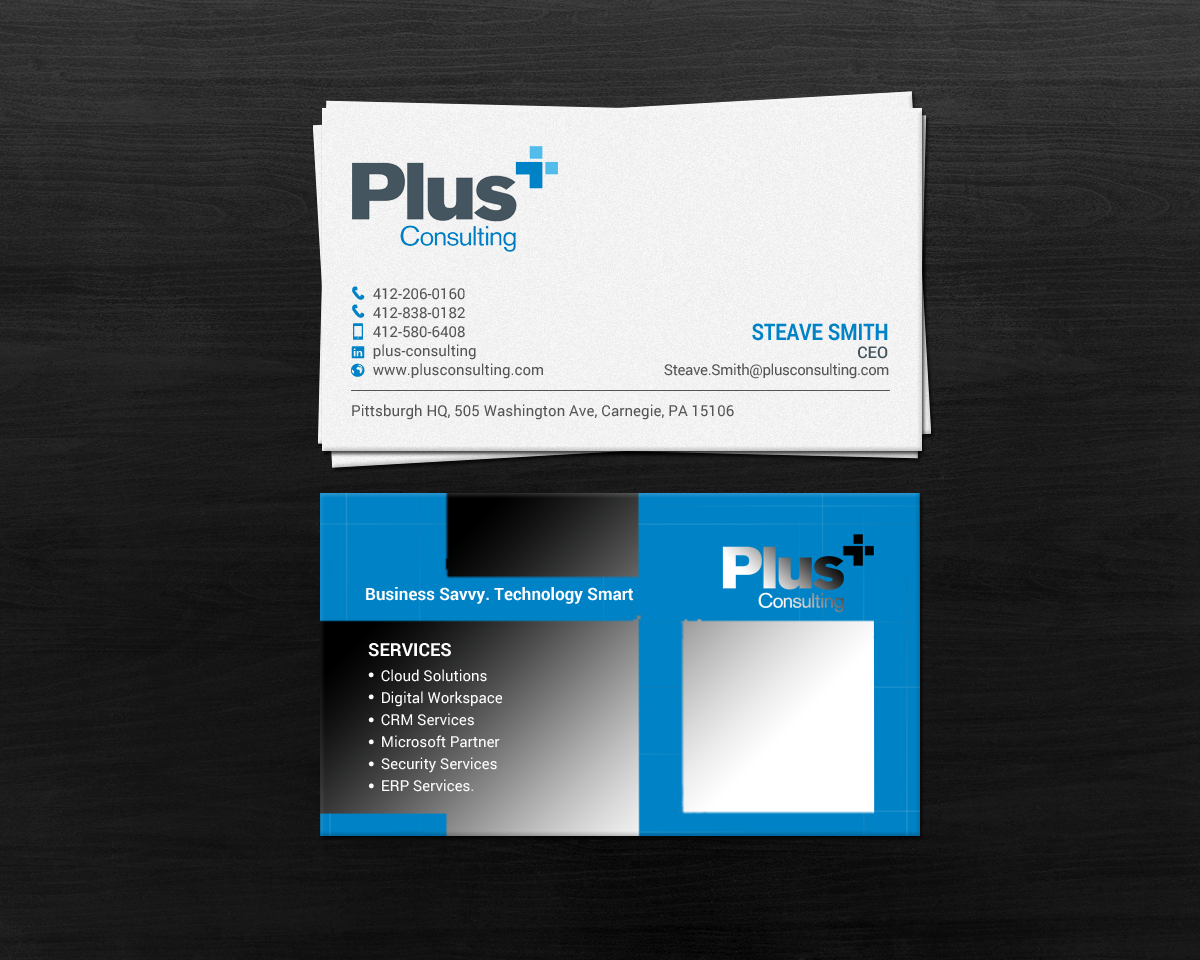 Diseño de Tarjeta de Presentación por chandrayaan.creative para Plus Consulting | Diseño #19254554