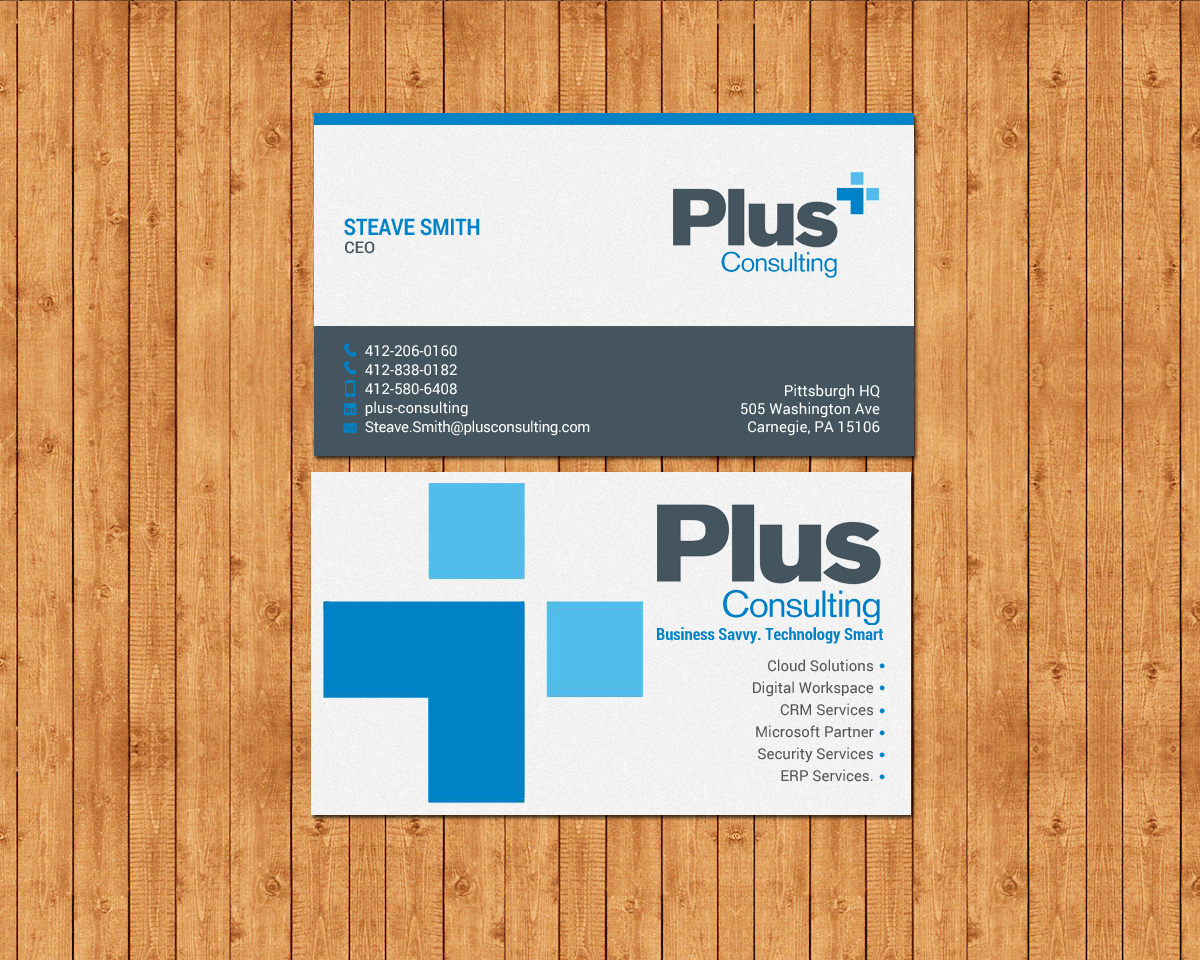 Diseño de Tarjeta de Presentación por chandrayaan.creative para Plus Consulting | Diseño #19254555