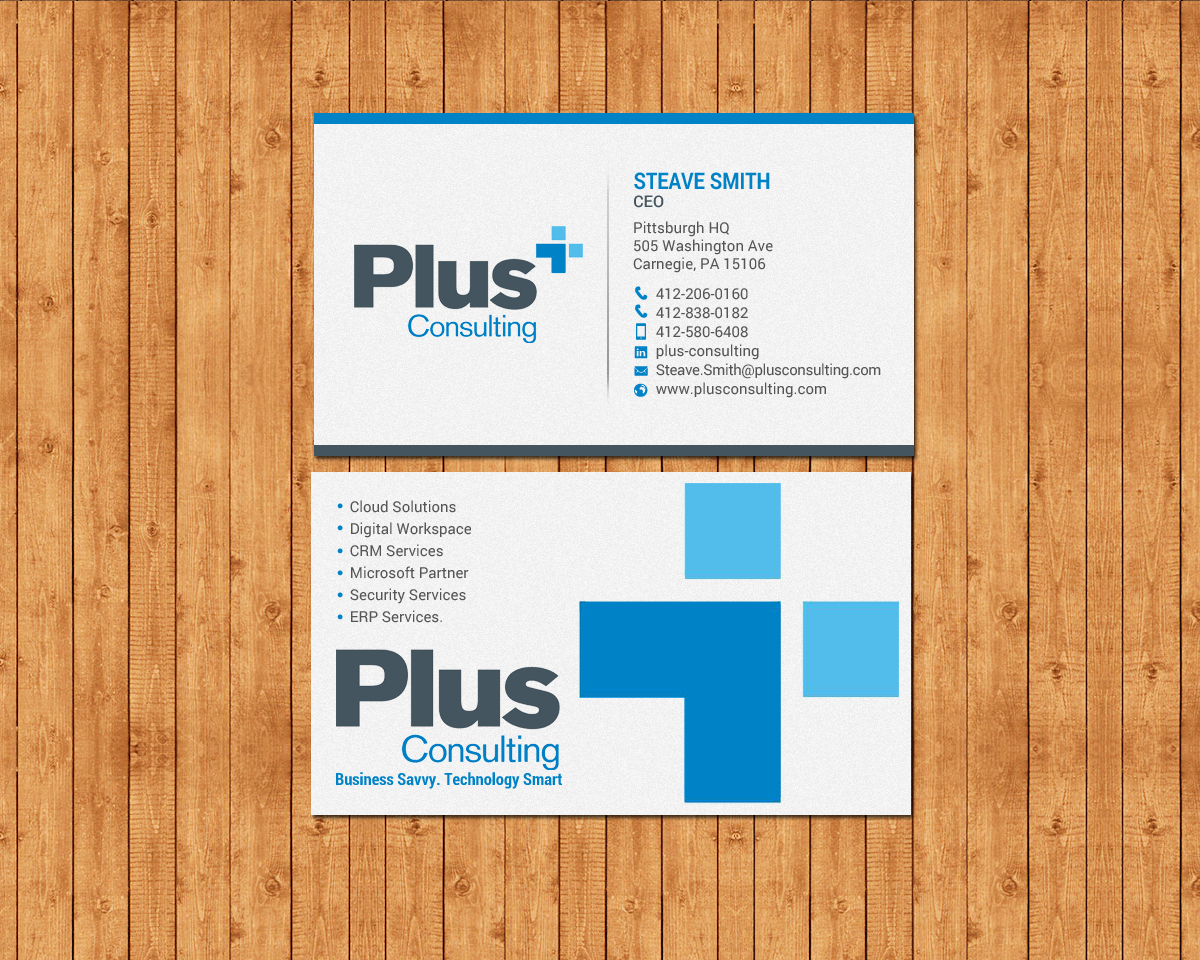 Diseño de Tarjeta de Presentación por chandrayaan.creative para Plus Consulting | Diseño #19254557