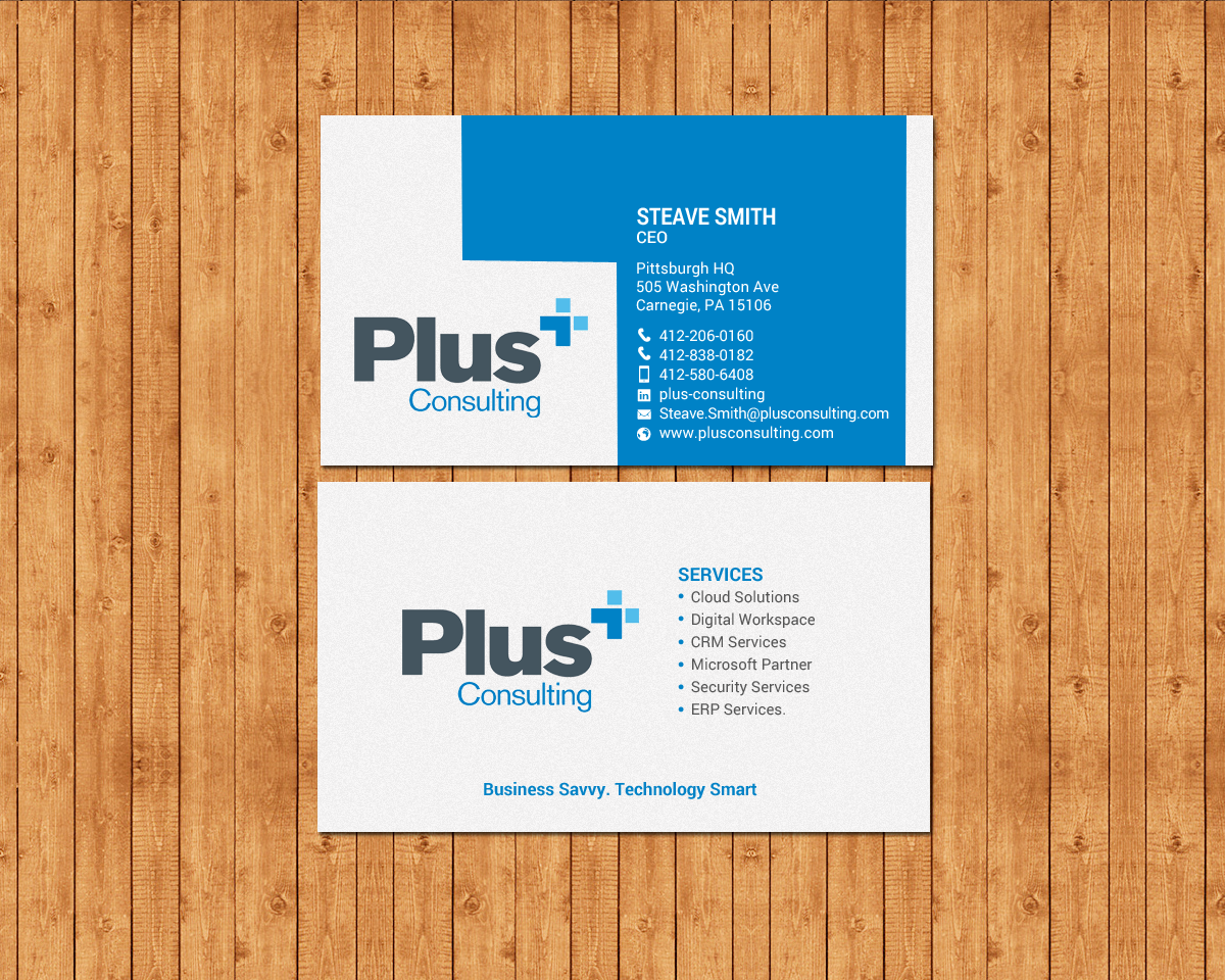 Diseño de Tarjeta de Presentación por chandrayaan.creative para Plus Consulting | Diseño #19254565