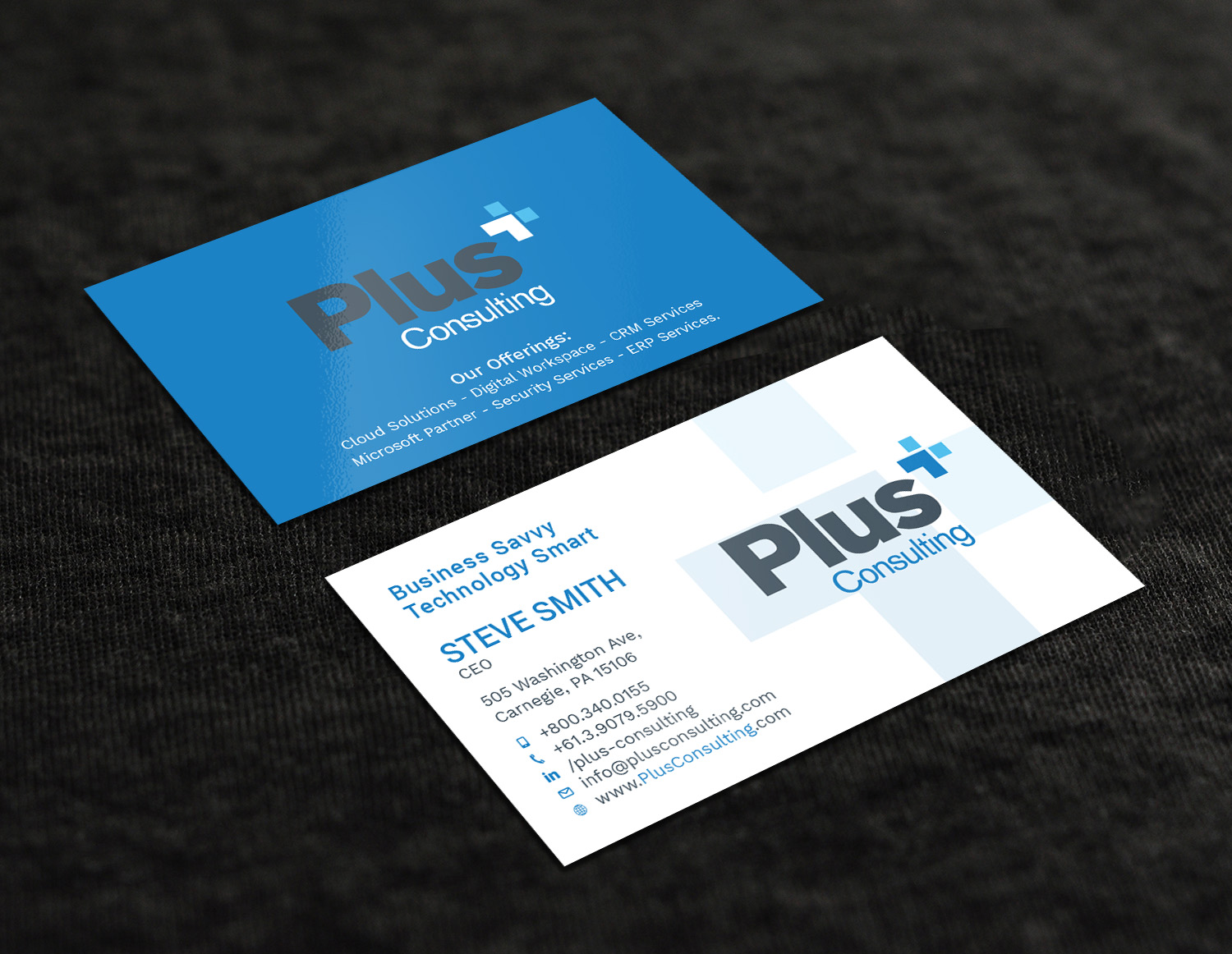 Design de Carte de Visite par Tripti Ranjan Gain pour Plus Consulting | Design #19250052
