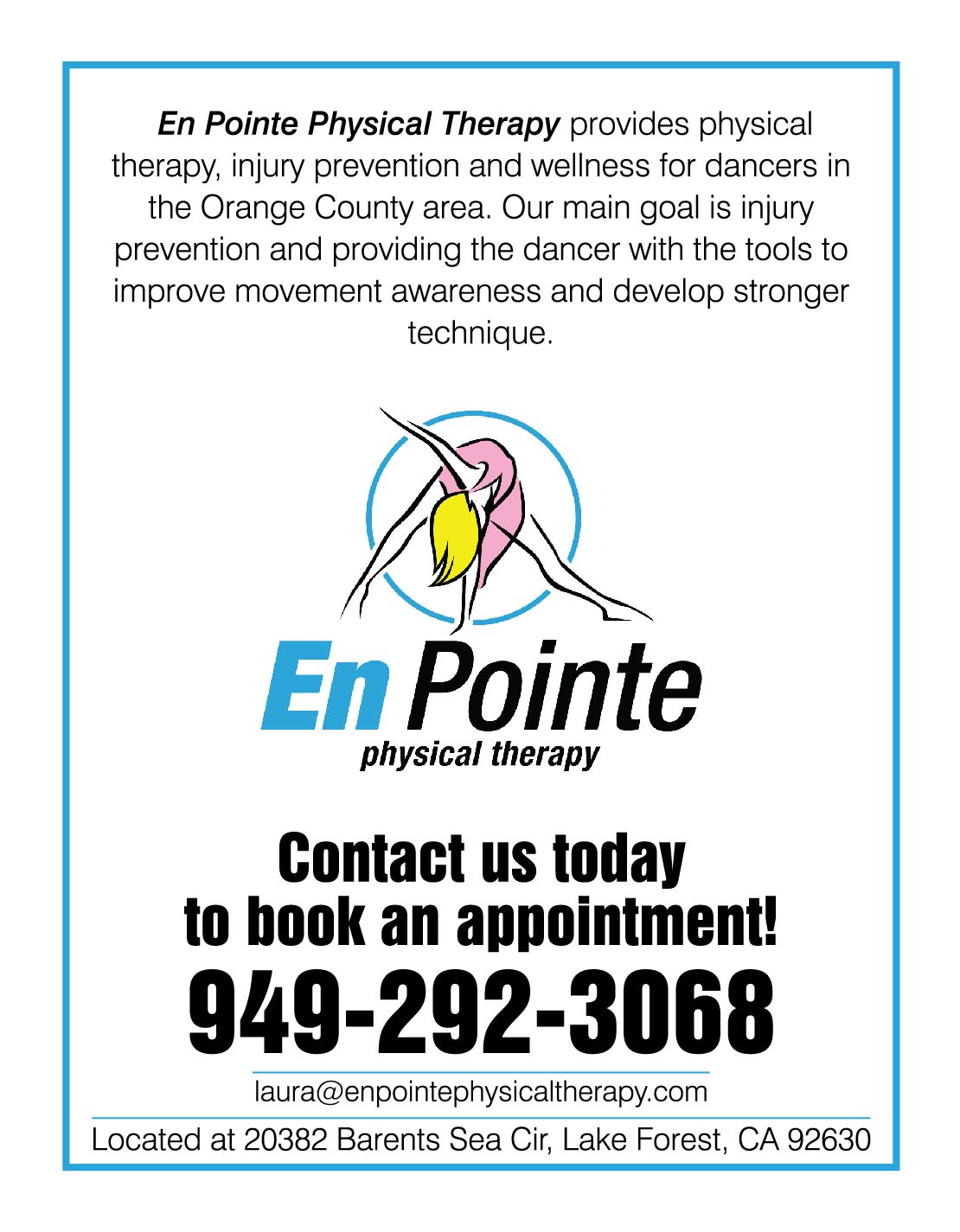 Advertisement Design by Khalid Mehmood for En Pointe Physical Therapy | Design #19077951